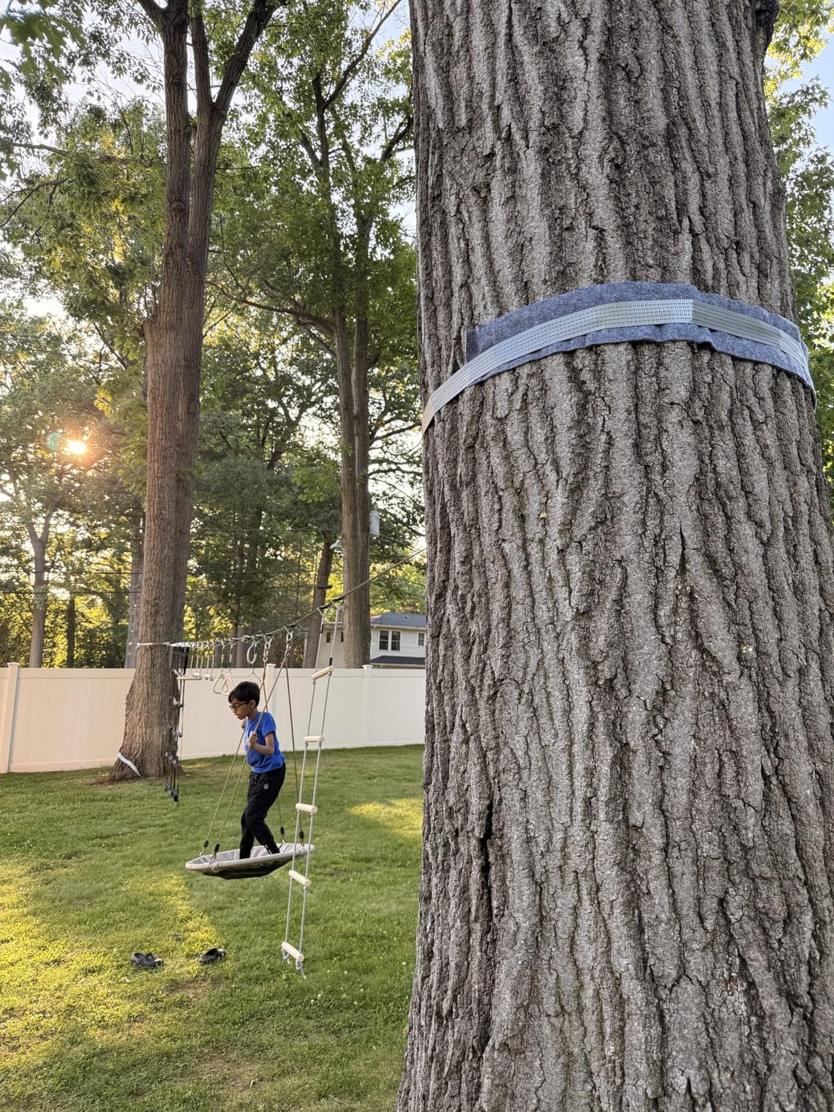 Hapfan 50 ft Ninja Warrior Obstacle Course Swing Set for Kids Outside customer photo 2