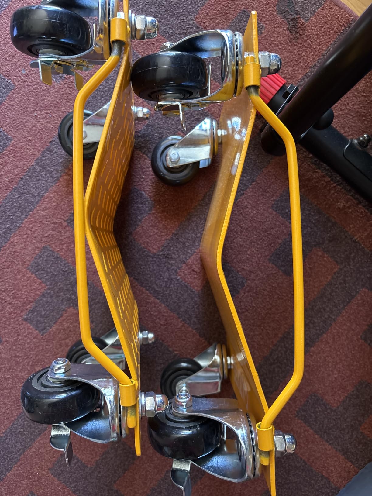 DEXSO Car Dolly Set of 4 Heavy Duty 6000 Lbs Steel Wheel Dollies Red customer photo 1