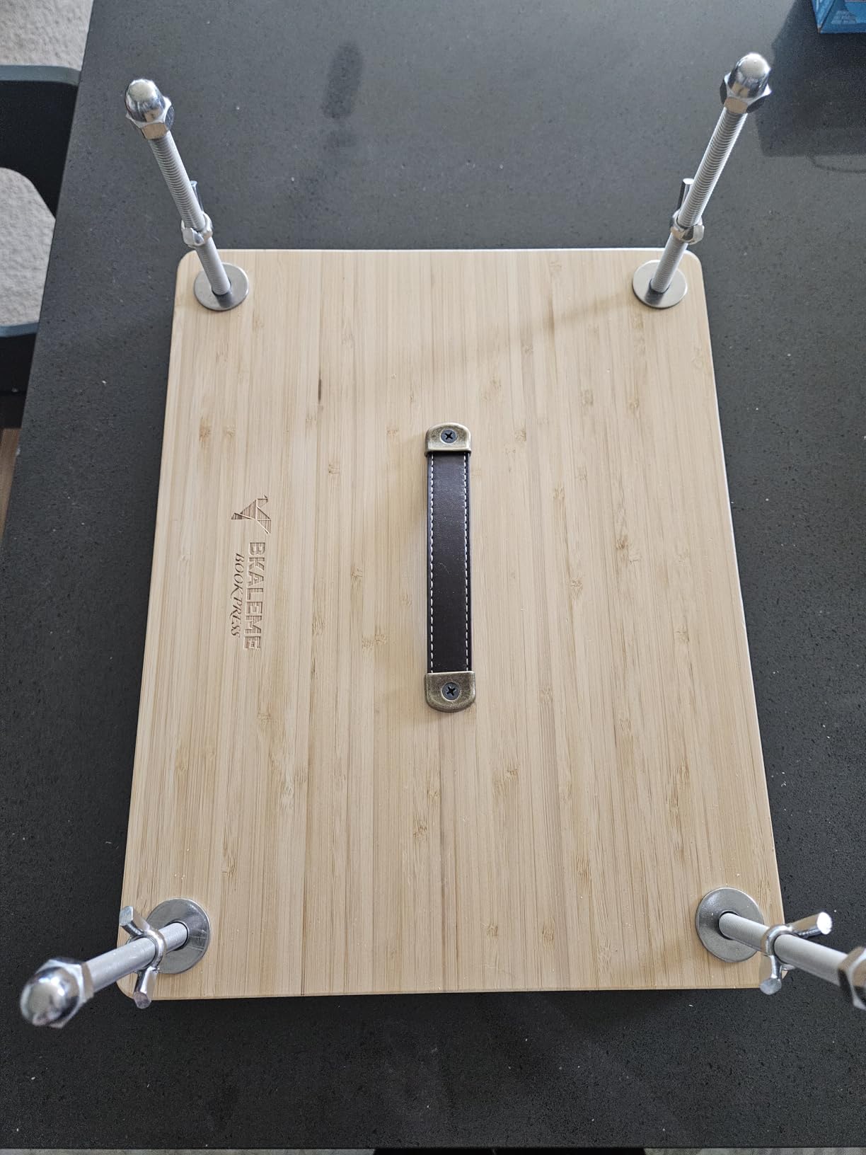 Book Press - 14.7x11.4 Large Size, Sustainable Wood Bookbinding Press, Portable Grip Handle & Anti-Slip Mat, Handmade Book Binding Tools for Craft Enthusiasts customer photo 1