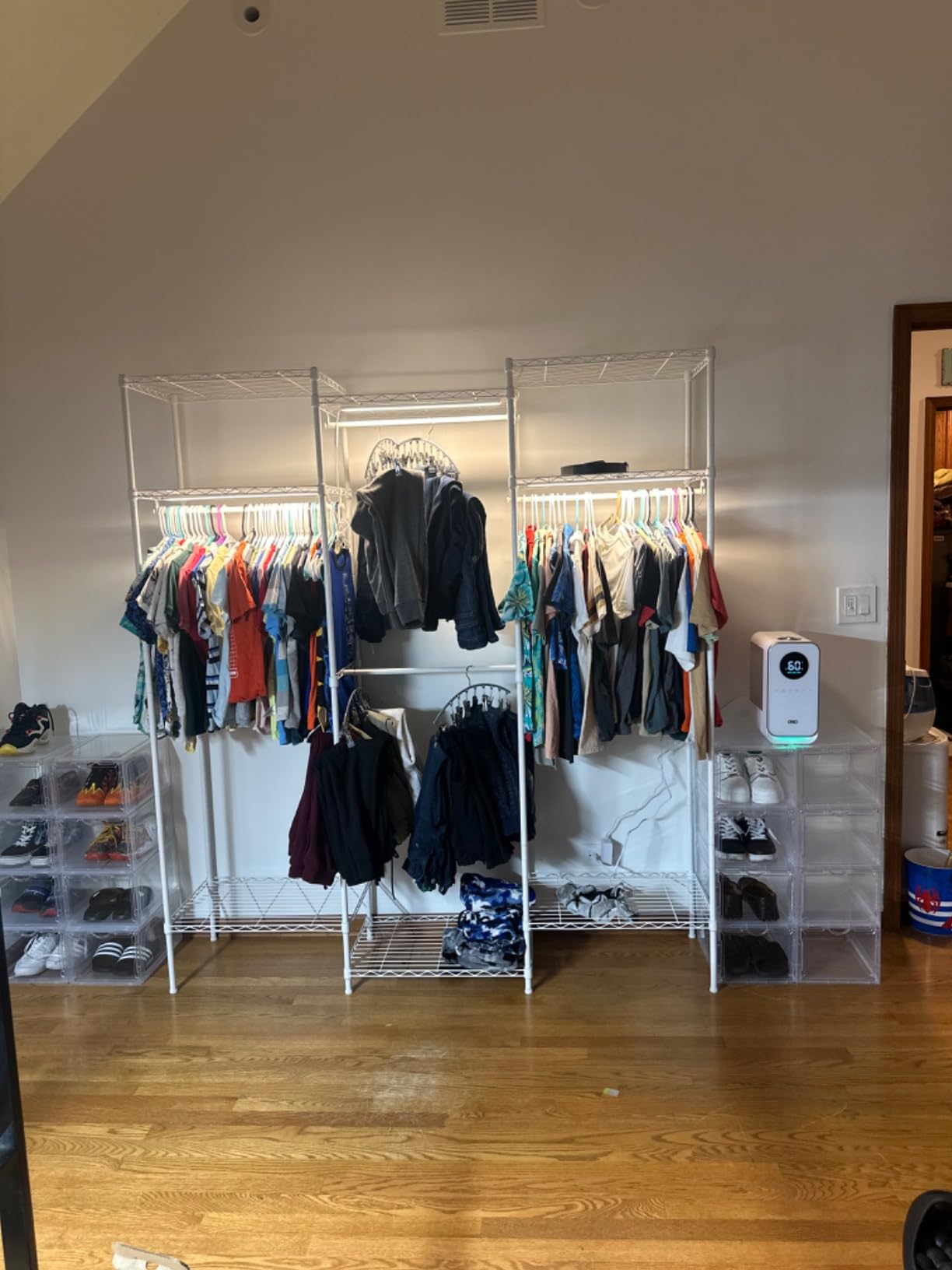 VIPEK V5L Garment Rack Heavy Duty with Dimmable LED Lights, 3000K Warm White, Portable Closet Wardrobe Freestanding Metal for Hanging Clothes, Max Load 890lbs customer photo 1