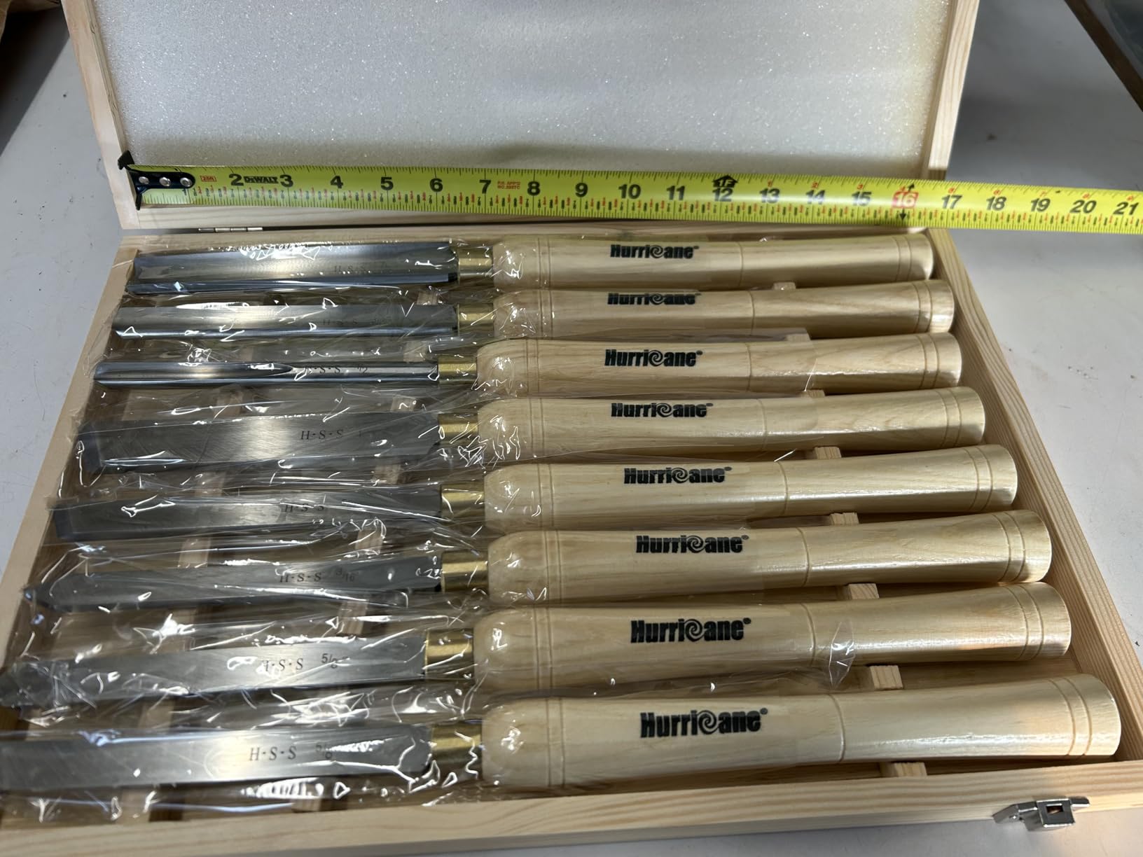 HURRICANE 8pc Wood Lathe Chisel Set, M2 HSS Wood Turning Tools with 10