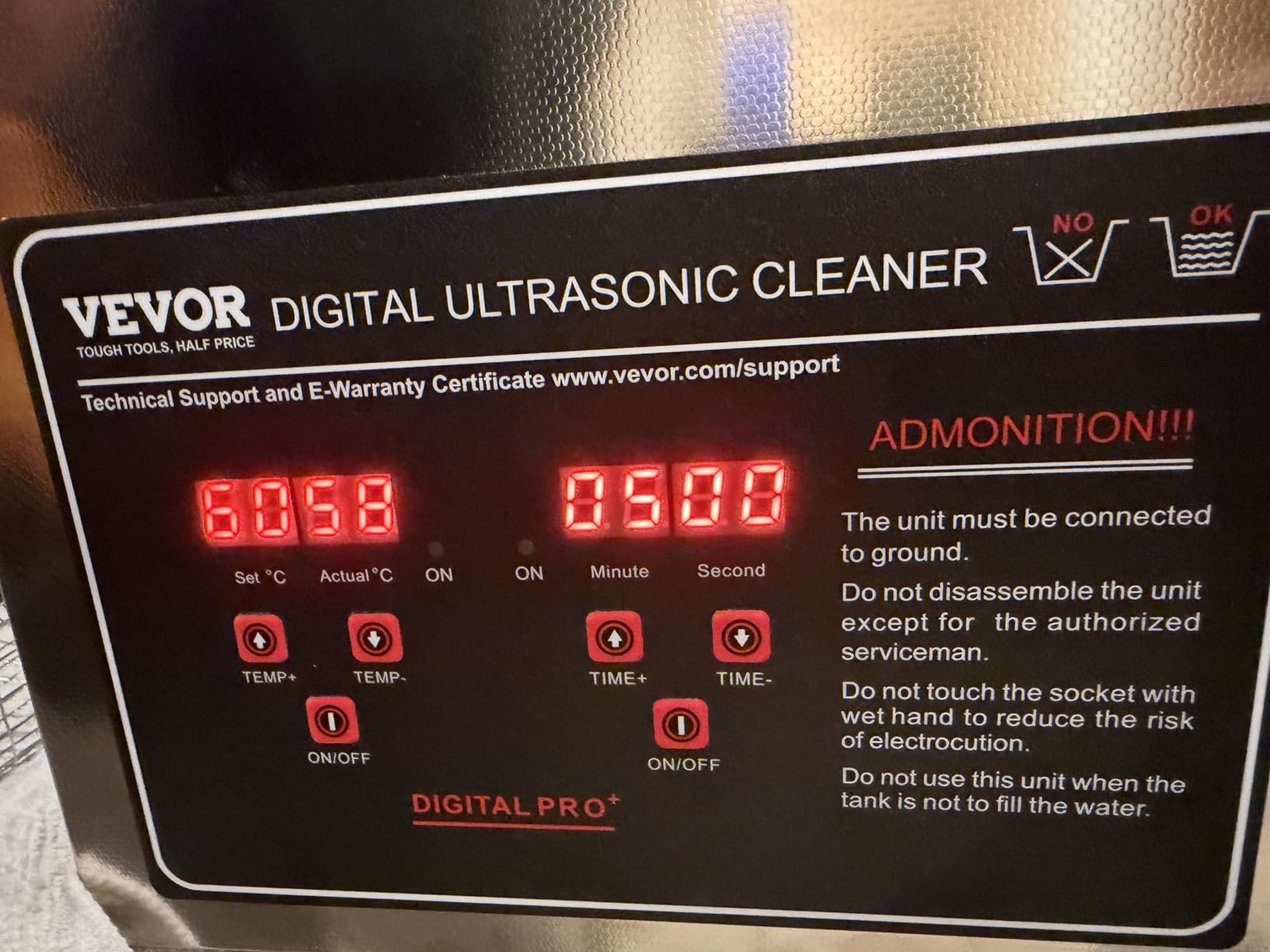 VEVOR Ultrasonic Cleaning Machine with Digital Timer & Heater, Professional Jewelry Cleaner, Stainless Steel Heated Cleaning Machine for Glasses Watch Rings Small Parts Circuit Board (3L) customer photo 1