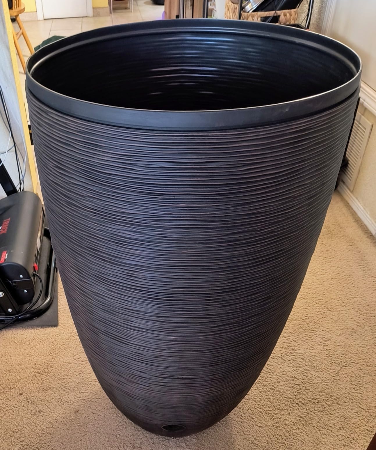 RTS Home Accents 50-Gallon Newport Rain Barrel with Stand and Removable Lid, Slate Color customer photo 2