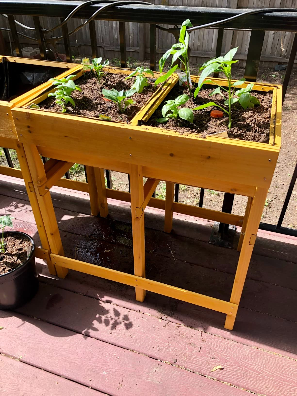 Giantex Raised Garden Beds Outdoor Set of 2, Self-Watering Planter Box with Detachable Legs & Drainage Hole, Outdoor Raised Container for Vegetable Fruit Herbs, 31.5”Lx12”Wx16”H, Easy Assembly (White) customer photo 2