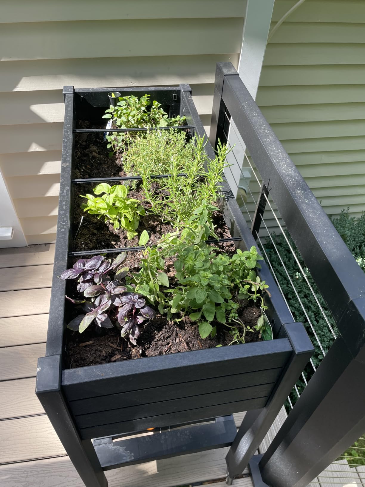 Elevated Raised Garden Bed with Wheels,Outdoor Large Resin Patio Planter Box Stand Divisible with Drain Plug,Water Monitor for Plants Vegetables Flowers Fruits(Ashen) customer photo 2