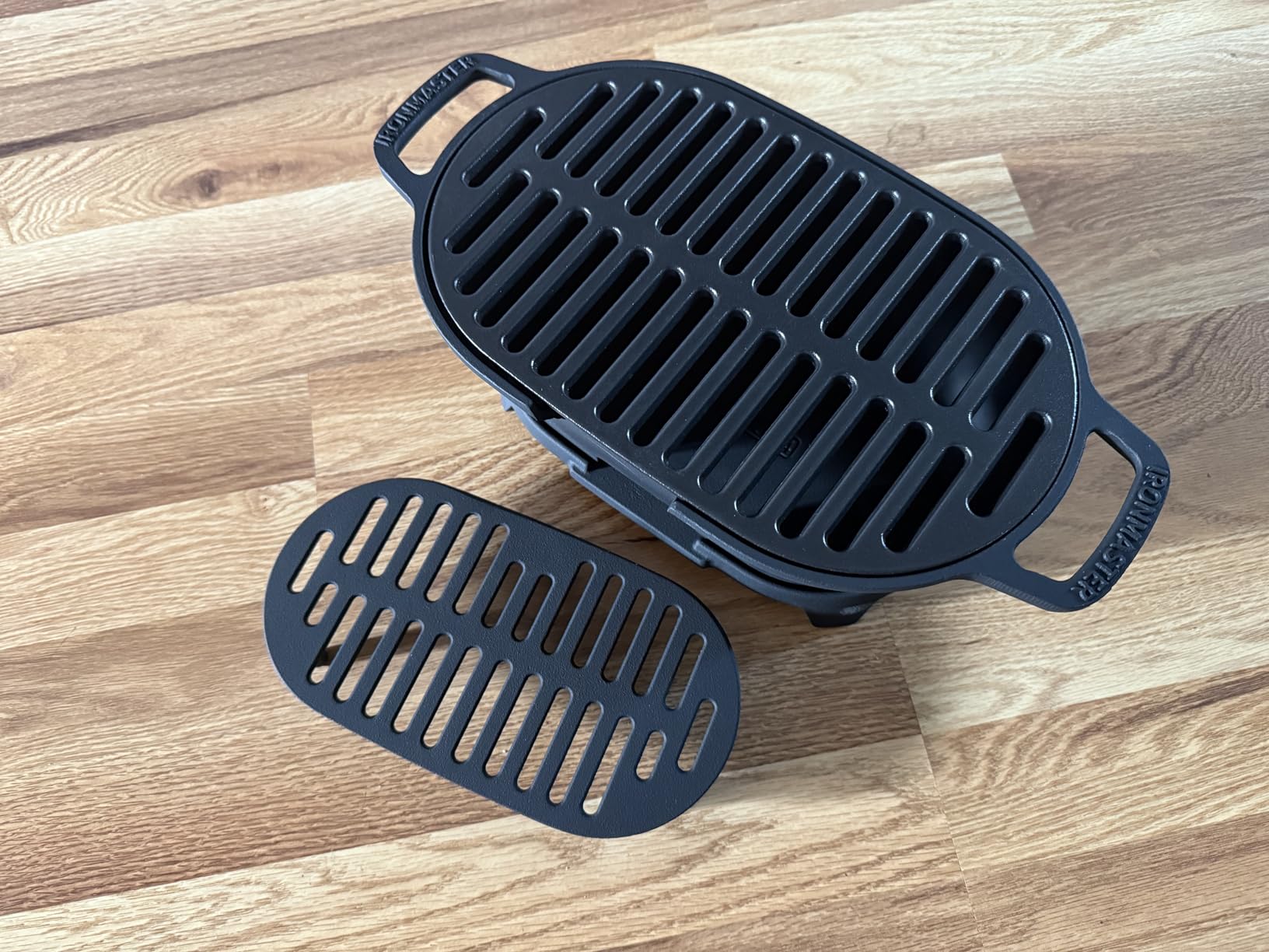 IRONMAX Mini Hibachi Grill Outdoor, Portable Small Charcoal Grill and Tabletop Cast Iron Skillet, 100% Cast Iron, Durable, Camping BBQ Grill Grate 11