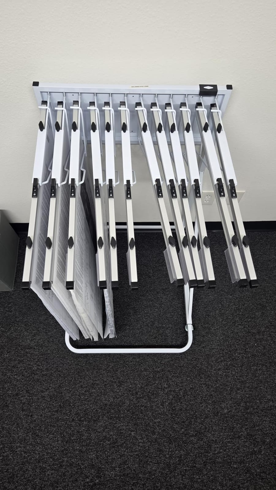 VEVOR Mobile Blueprint Storage Rack, Plan Holder with 12 Pivot Brackets, Mobile Blueprint Holder Adjustable Height & Length, Poster Display Rack for Office and Home (Rack Only Without Clamps) customer photo 1