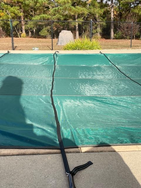 Yankee Pool Safety Inground Pool Cover -16x32 Ft Safety Pool Cover w/Anchors, Full Set Installation Tools, Ultra-Dense UL Classified to ASTM F1346, Weather-Resistant Pool Covers for Inground Pools. customer photo 1