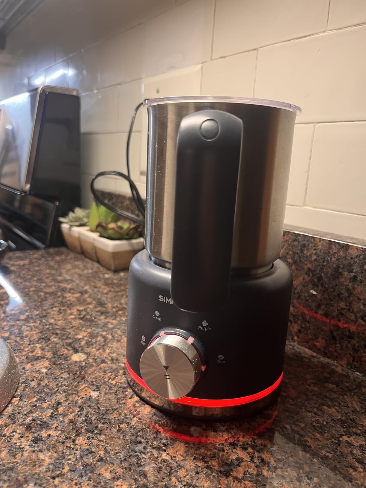 SIMPLETASTE Milk Frother, 4-in-1 Electric Automatic Milk Steamer customer photo 2
