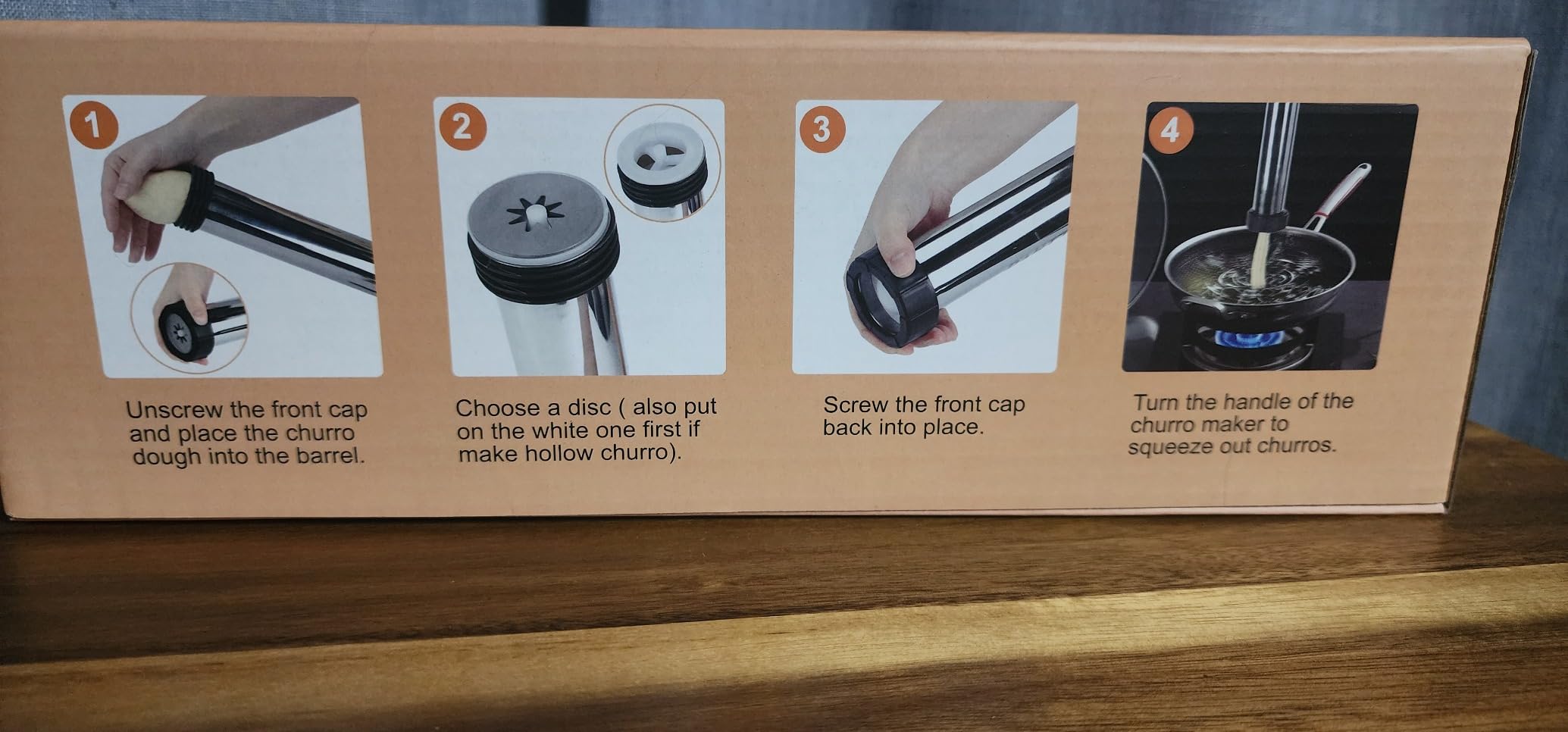 Churro Maker Kit, Stainless Steel Hollow Churro Machine, Churro Maker Gun with Piping Bag and 2 Cleaning Brushes, 4 Nozzles for Various Shapes, Máquina para Hacer Churros, Perfect Gift customer photo 1