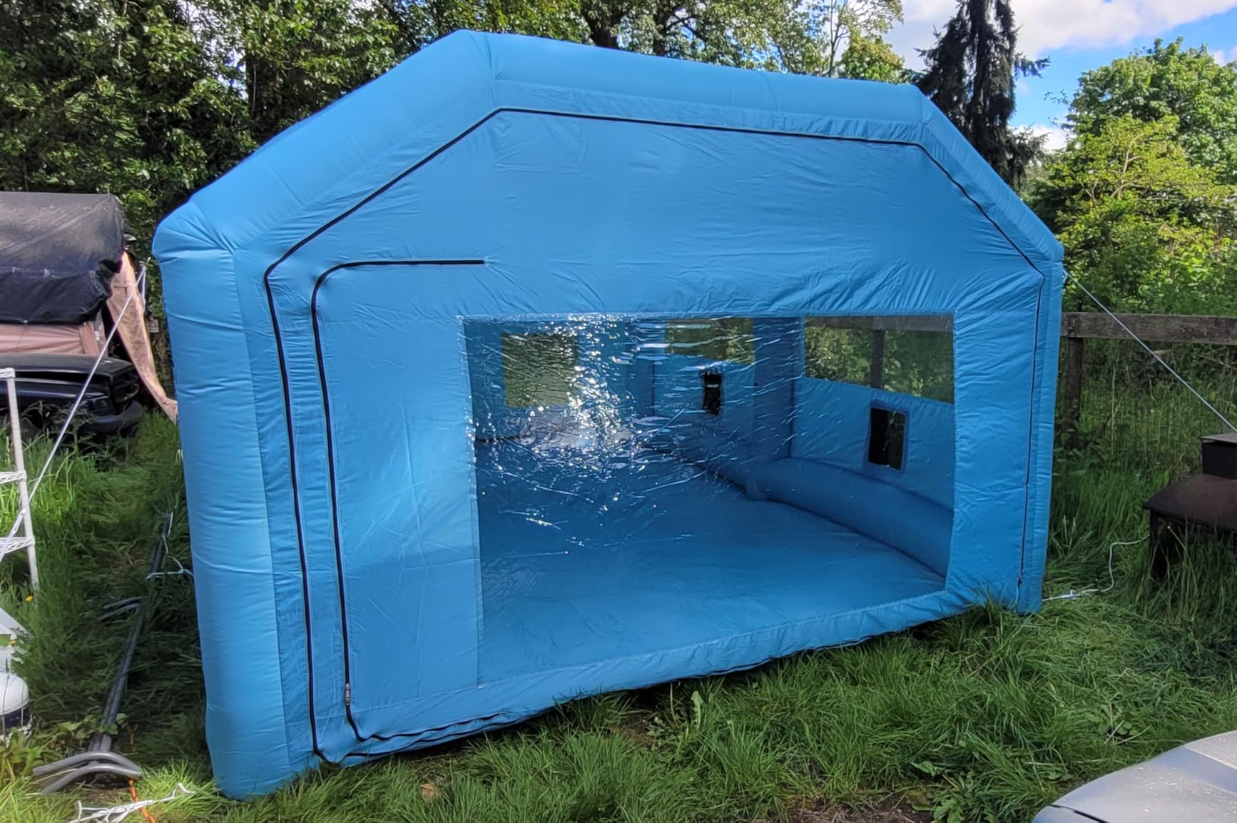 LVAOSTT Paint Booth 20x13x8.5FT Inflatable Paint Booth Portable Spray Booth Tent with Blower Air Filter System for DIY Spray Car Truck Motorcycle Garage Furniture Part Painting customer photo 2