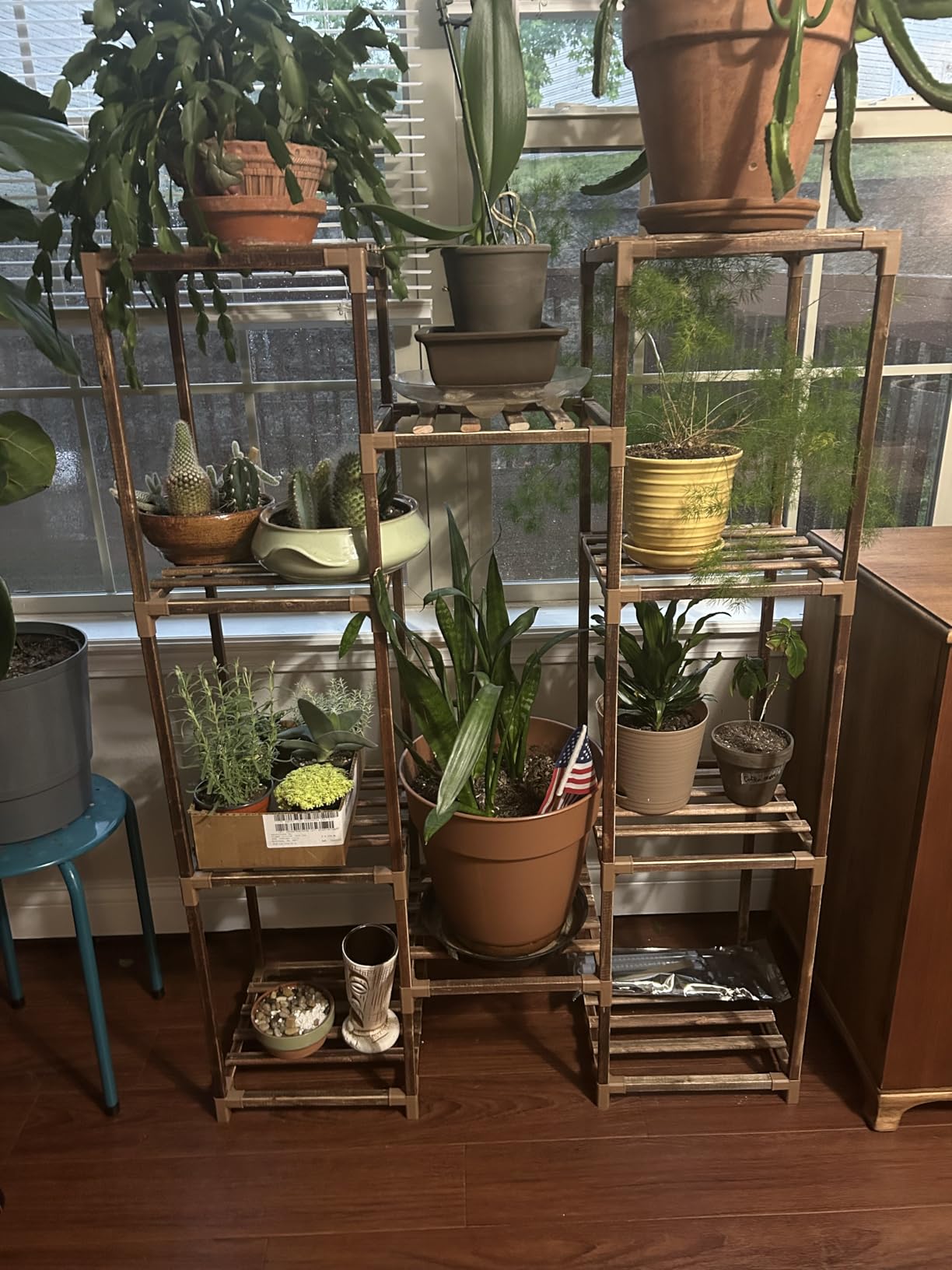 Bamworld Plant Stand with Grow Light Plant Shelf for Mutiple Pots Large Plant Holder for Living Room Patio Boho Home Decor for Gardening Warm Light customer photo 2
