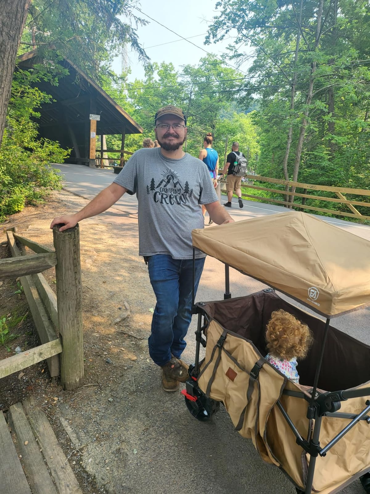 EVER ADVANCED Folding Push Wagon with Canopy, Shopping Cart with Brakes customer photo 2
