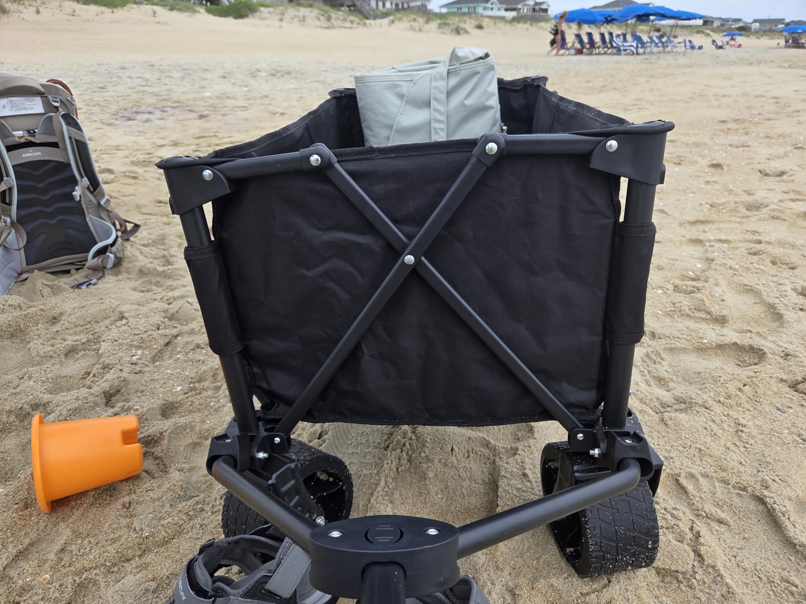 Beach Wagon 420LBS – Heavy Duty Wagons Carts Foldable, Collapsible Wagon with Big Wheels for Sand & Cup Holders for Camping Garden Sports Grocery customer photo 1
