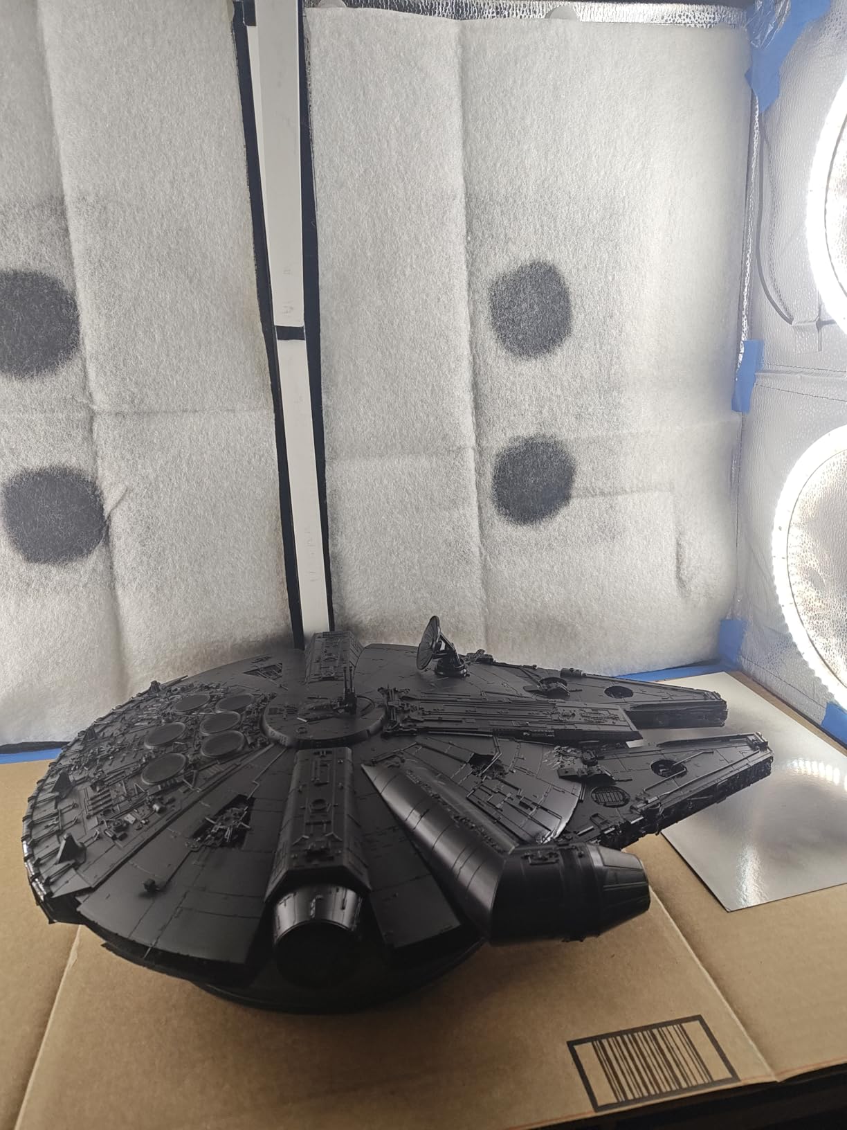 Airbrush Spray Booth with Dual Exhaust Fans,Portable Airbrush Paint Booth for Airbrushing,2 Round Led Lights with 360° Coverage,Turntable and Extension Hose,Hobby Spray Booth Kit for Painting Model customer photo 1