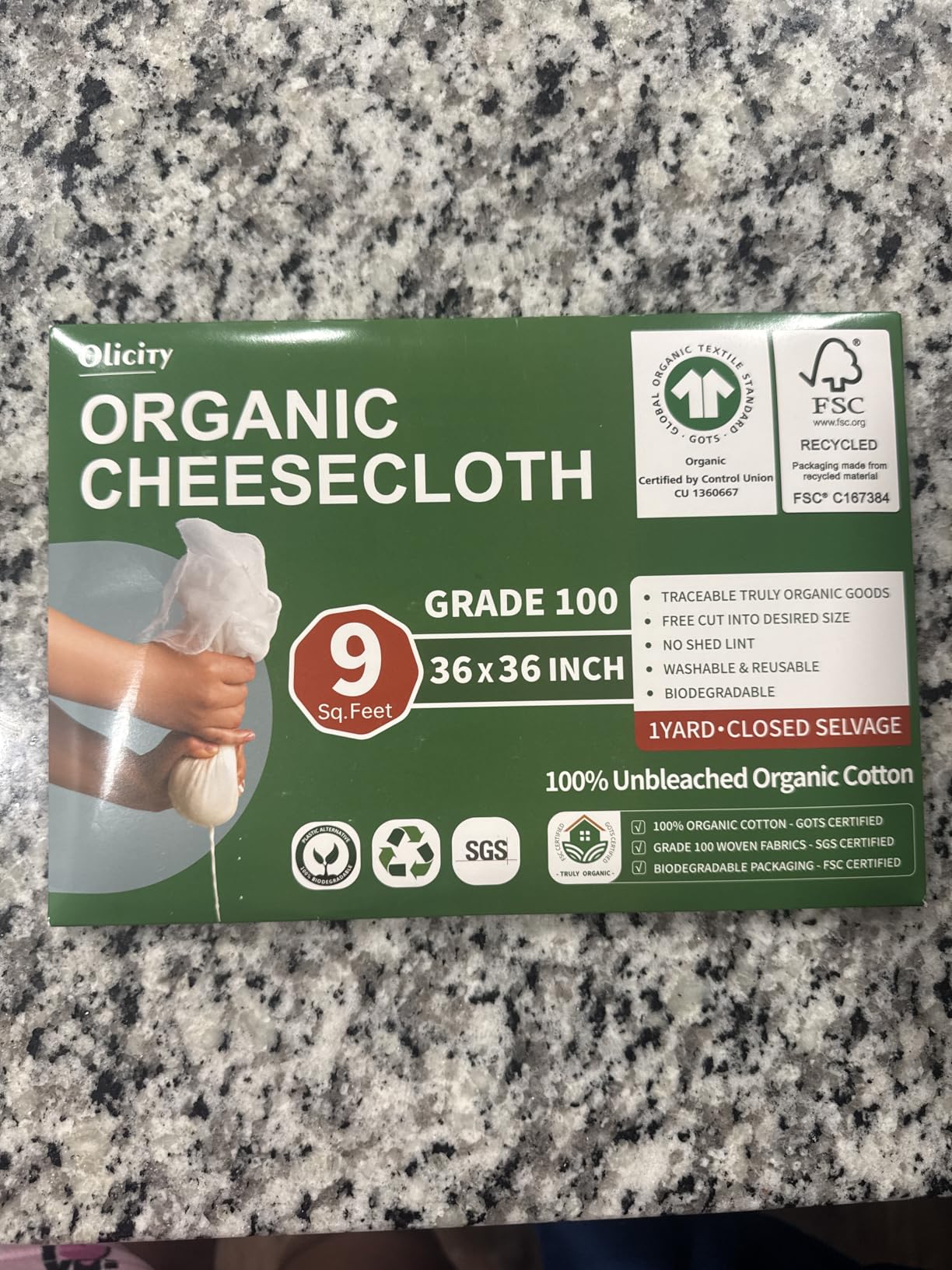 Organic Cheese Cloths, GOTS Certified, 36x36Inch, Reusable Cheese Cloth customer photo 1