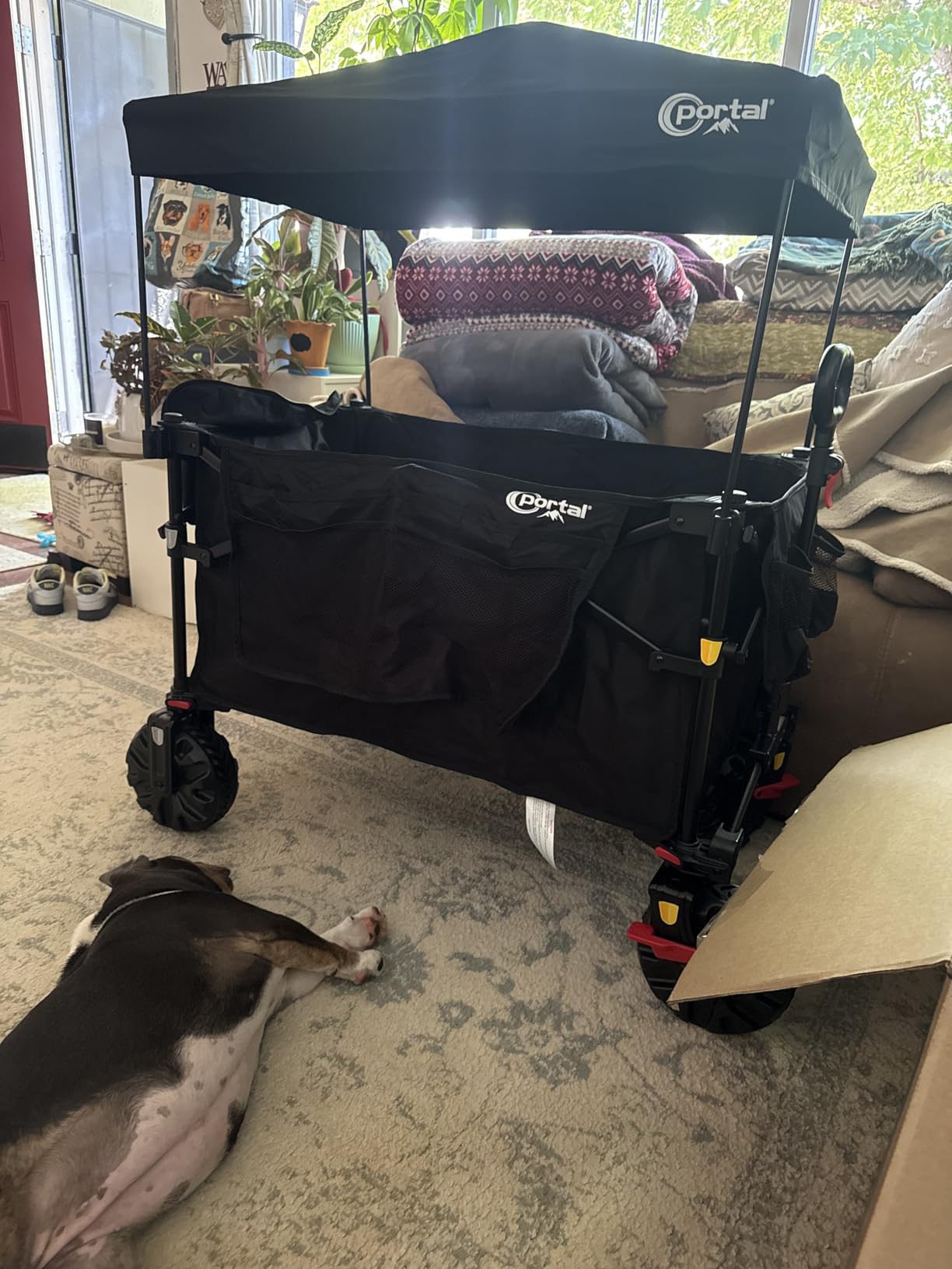 Portal 350L Collapsible Wagon Cart with Removable Canopy, 270LB Cart Blue customer photo 1