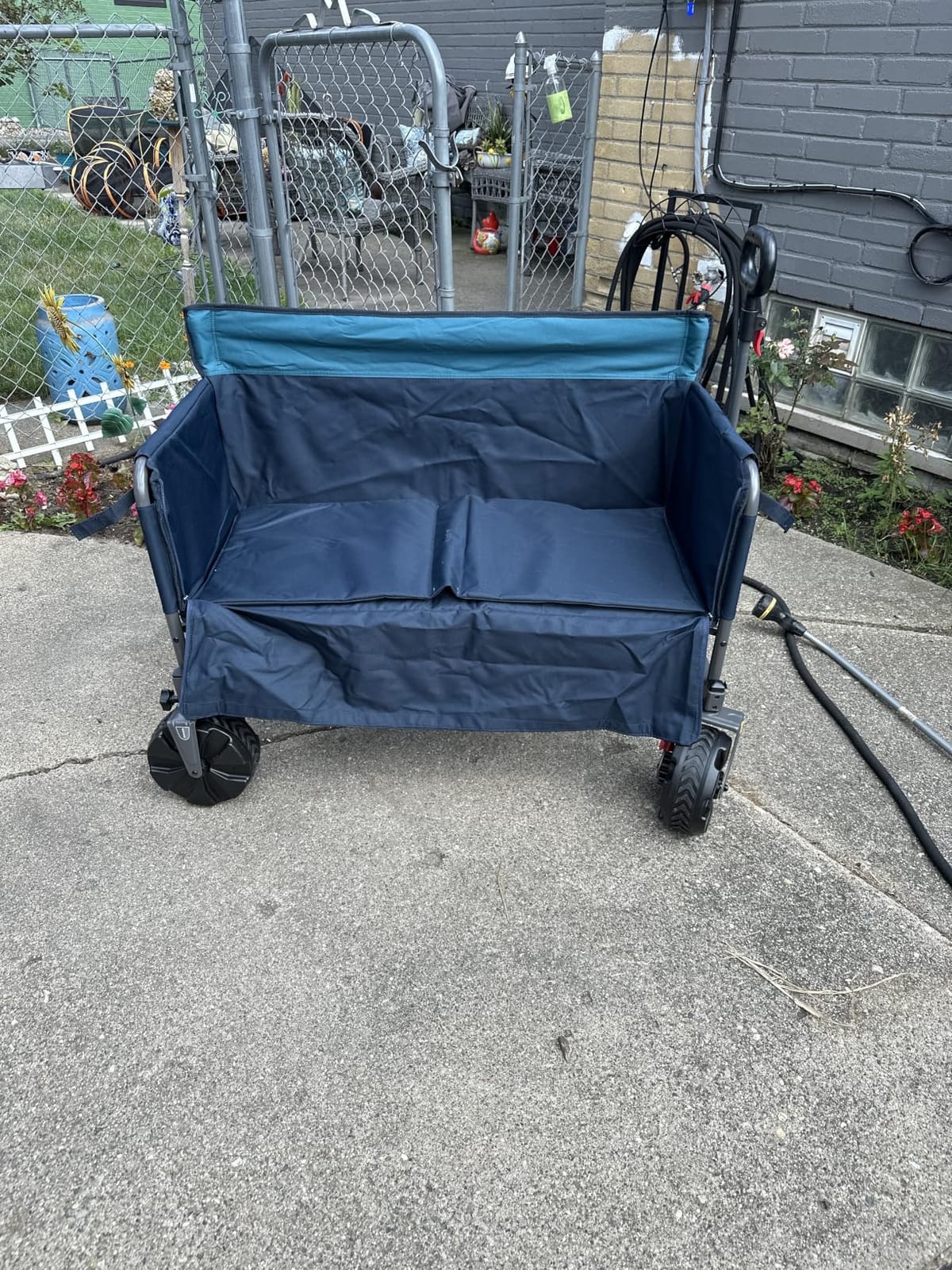Portal 350L Collapsible Wagon Cart with Removable Canopy, 270LB Cart Blue customer photo 2