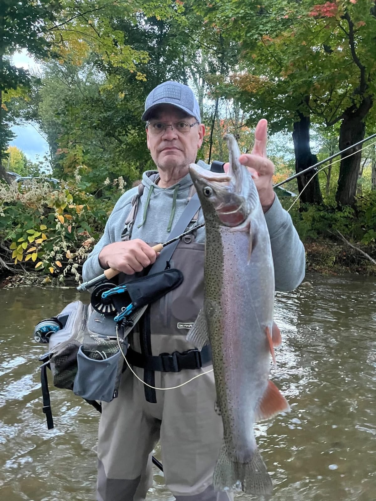 Orvis Fly Fishing Sling Pack - 100% Recycled CORDURA with 11L Storage, Tippet Whippet, Water Bottle Pocket & Left-Shoulder Design, Steel Camo - OS customer photo 1