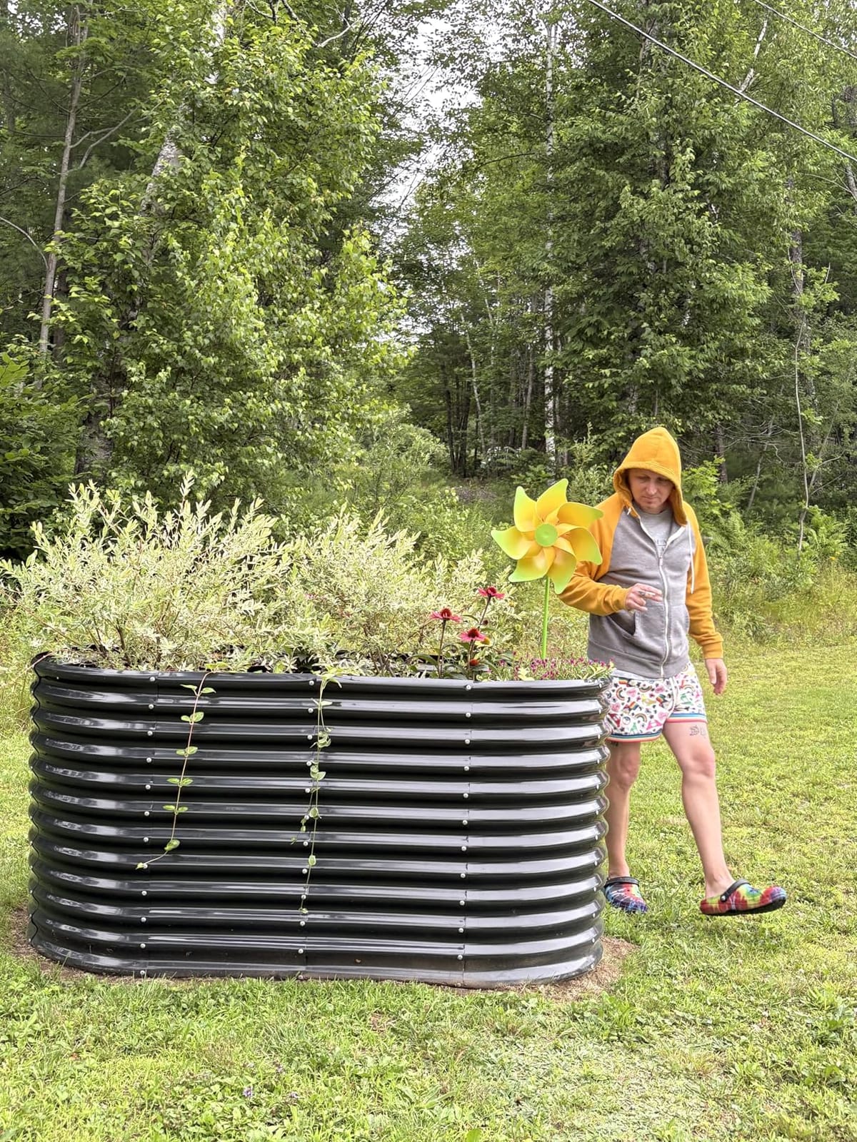 Land Guard 8x4x3ft Oval Galvanized Raised Garden Beds, Large-Capacity Metal Planter Box Outdoor, Durable Deep Raised Garden Bed 3ft Tall, Raised Beds for Gardening Vegetables, Classic Silver customer photo 2