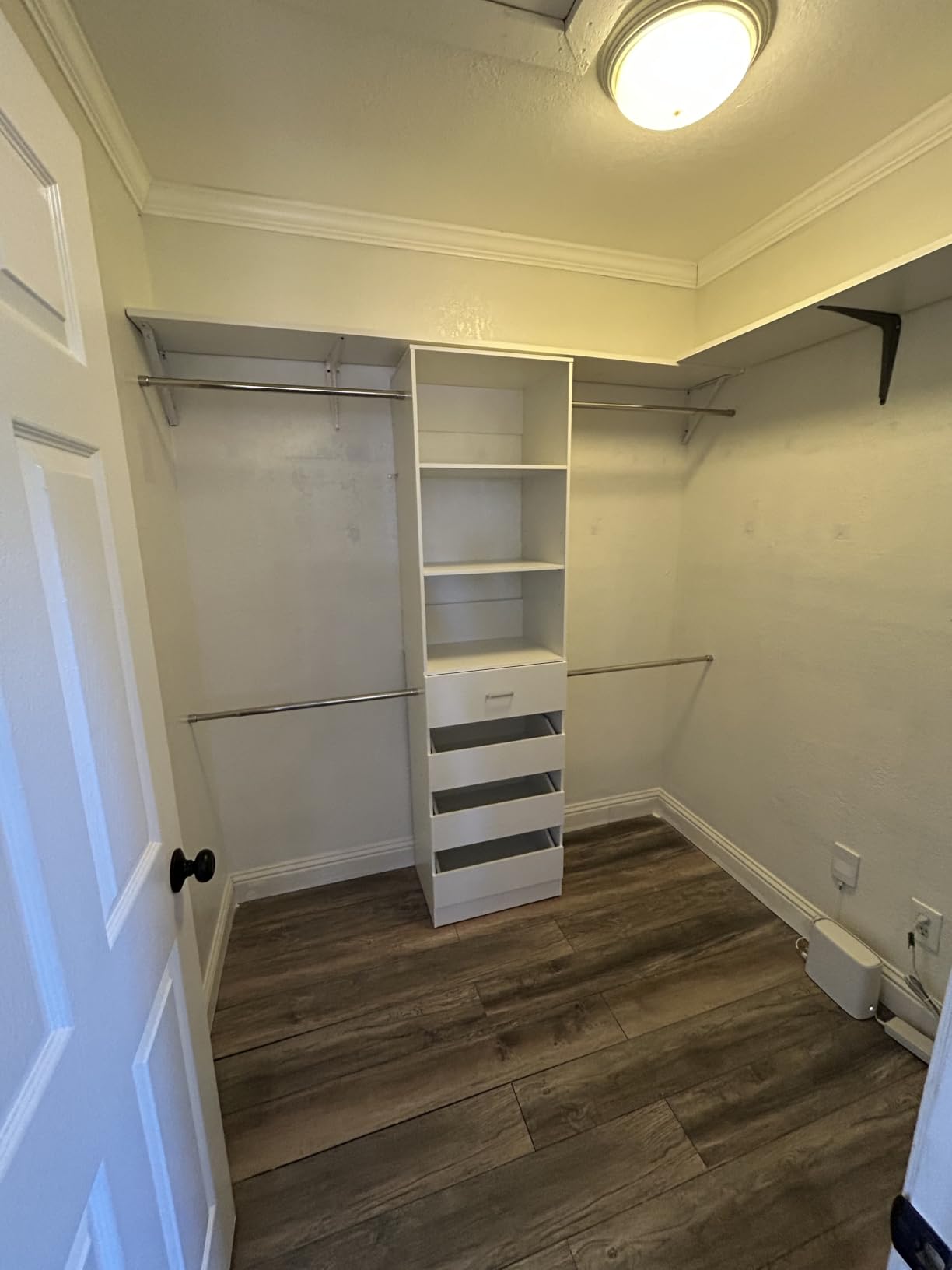 Aheaplus Closet System, 4-9Ft Closet Organizer with 4 Wooden Drawers, White customer photo 1