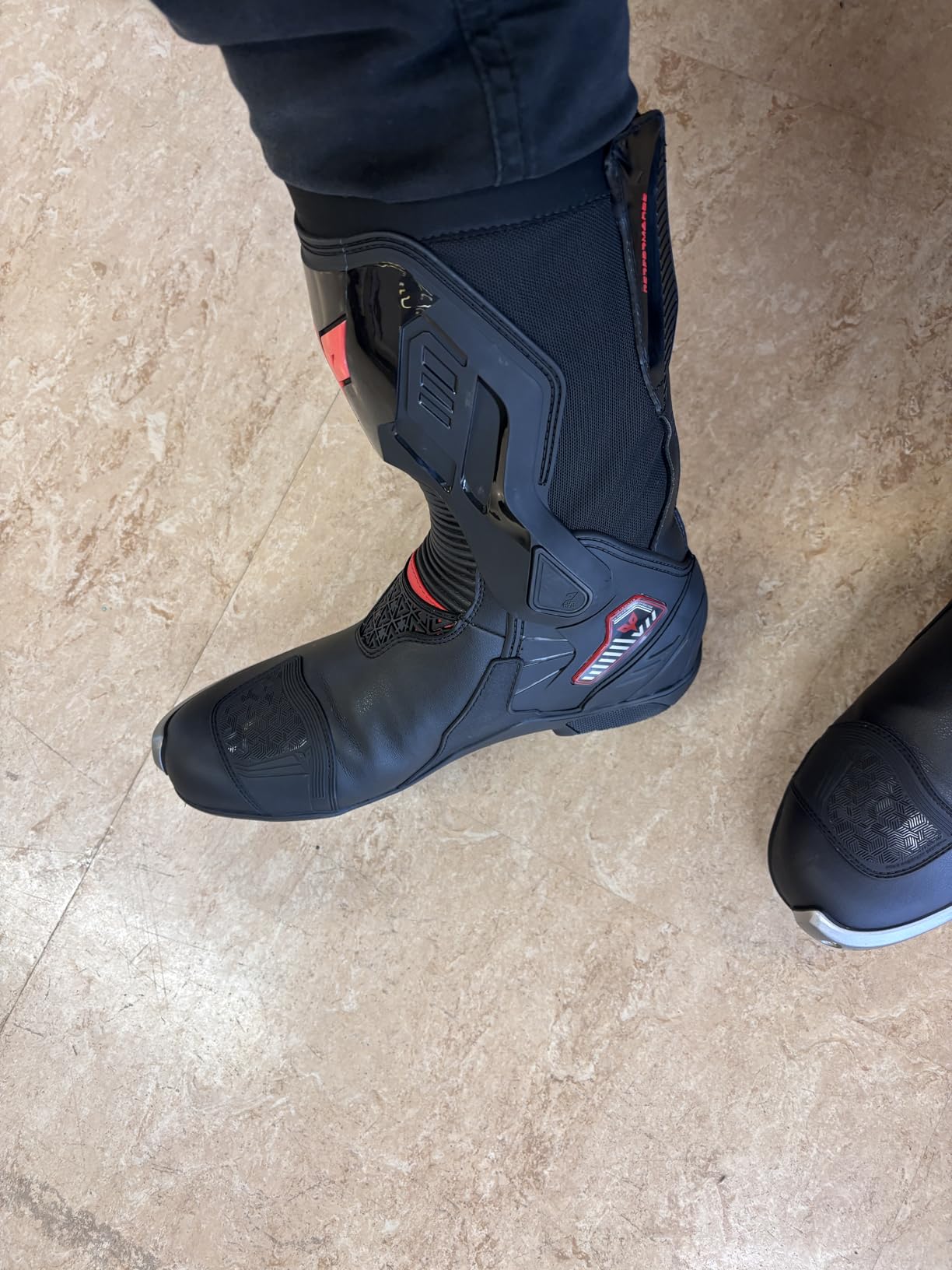 Motorcycle Boots for Men and Women, Motocross Racing Boots with Dual-Axis System customer photo 2