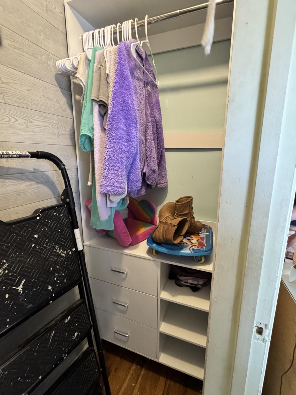 Aheaplus 2.5FT Closet System with 3 Drawers,29.5’’ Closet Organizer, White customer photo 2
