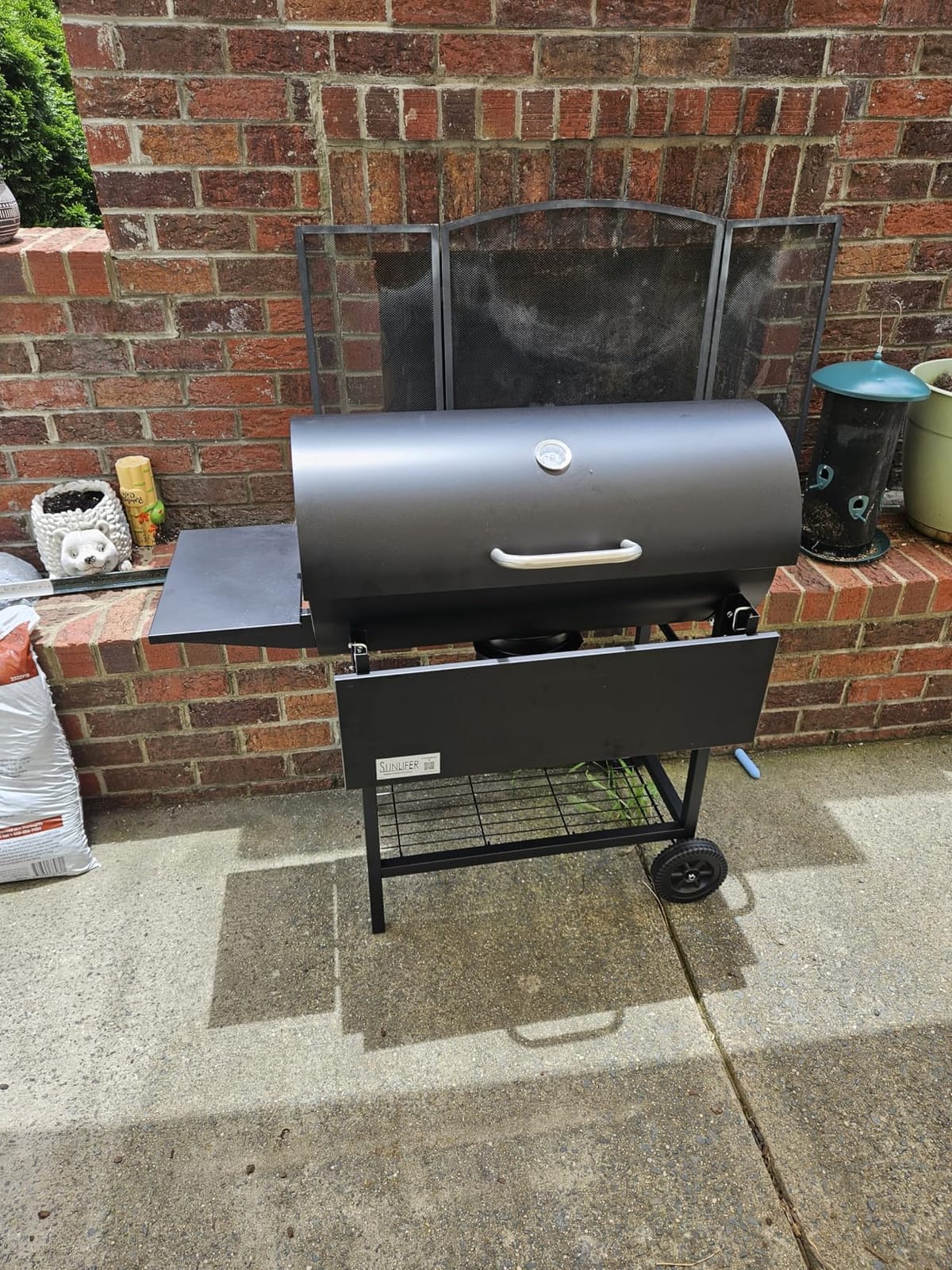 Charcoal BBQ Grills Outdoor: Spacious Barrel Barbecue Grill customer photo 2