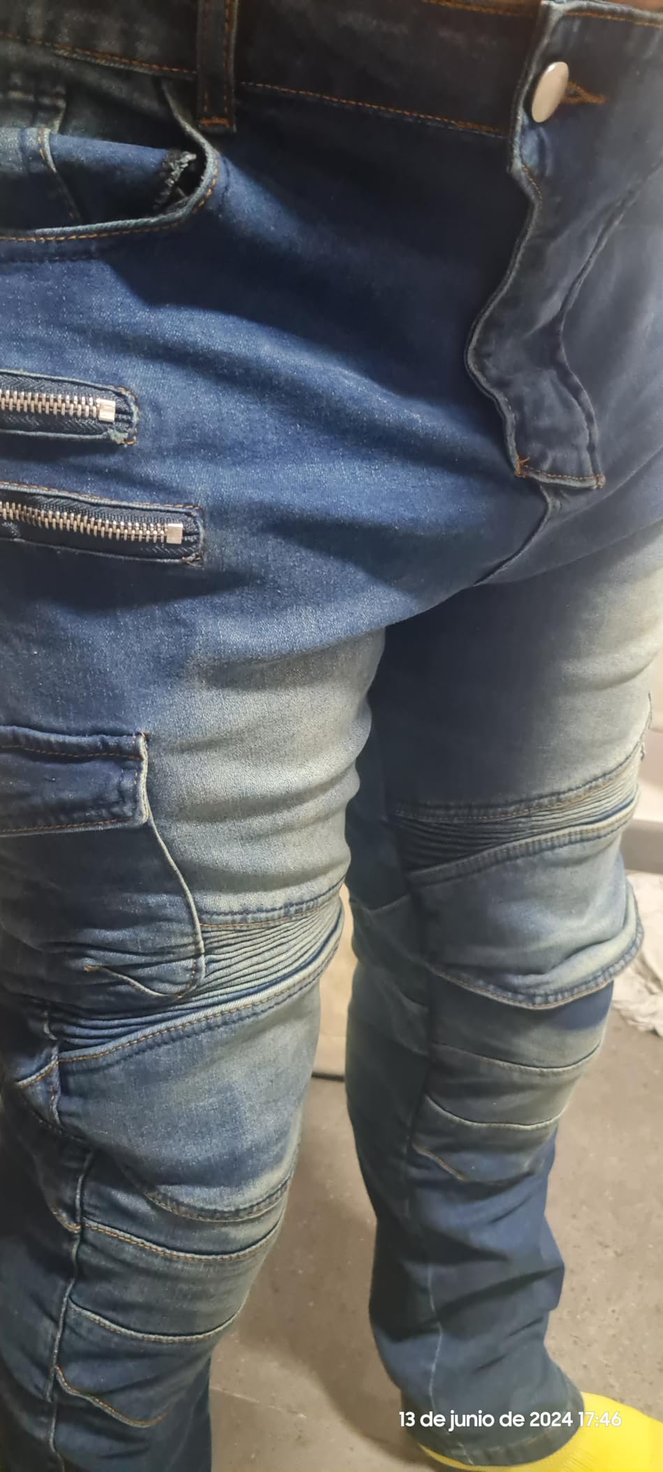 LOMENG Motorcycle Riding Pants Men with CE Armor Motorbike Dual Sport Jeans | Removable CE2 Knee Pads & CE1 Hip Pads, Stretch Classic-Fit Biker Jeans, Touring, Street & Daily Riding, All-Season Wear customer photo 1
