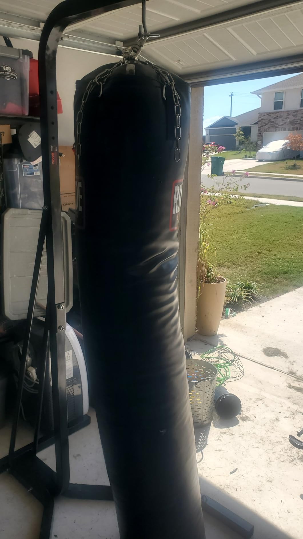 VEVOR 2 in 1 Punching Bag Stand, Steel Heavy Duty Workout Equipment, Adjustable Height Boxing Punching Bag and Speed Bag Stand, Freestanding Sandbag Rack, Holds Up to 140 lbs, for Home Gym Fitness customer photo 2