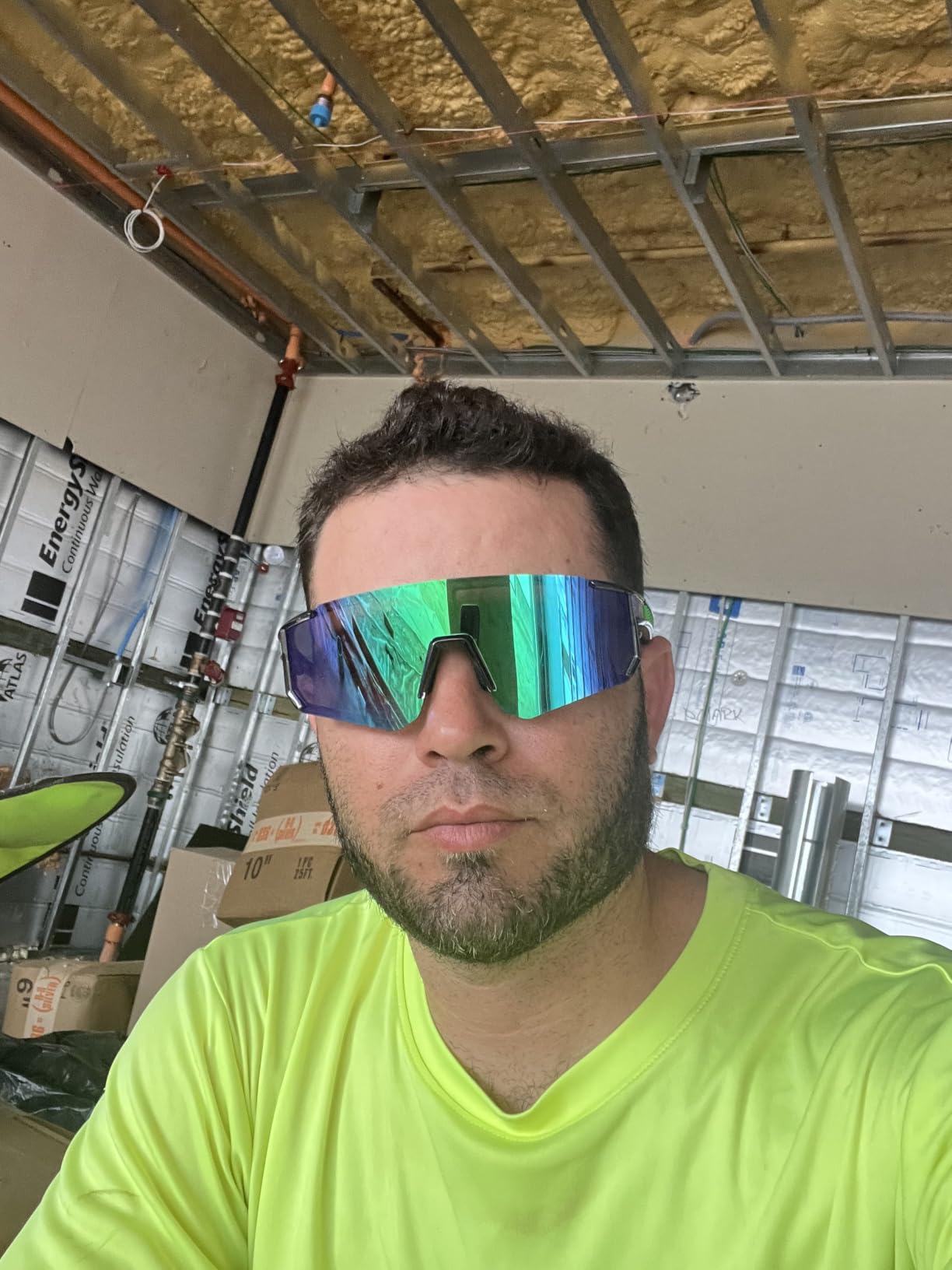 Polarized Sports Sunglasses for Men Women, UV400 Protection Mens Sunglasses Wrap Around Sun Glasses for Cycling Running customer photo 1