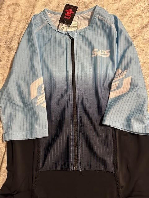 Triathlon Suits Mens - Elite Aero Sleeved Trisuit for Swim Bike Run | Full Zip Tri Suit Men with Rapid-Dry Performance Fabric, Low-Profile Italian Chamois, Aero Sleeves, Internal & Rear Pockets customer photo 1