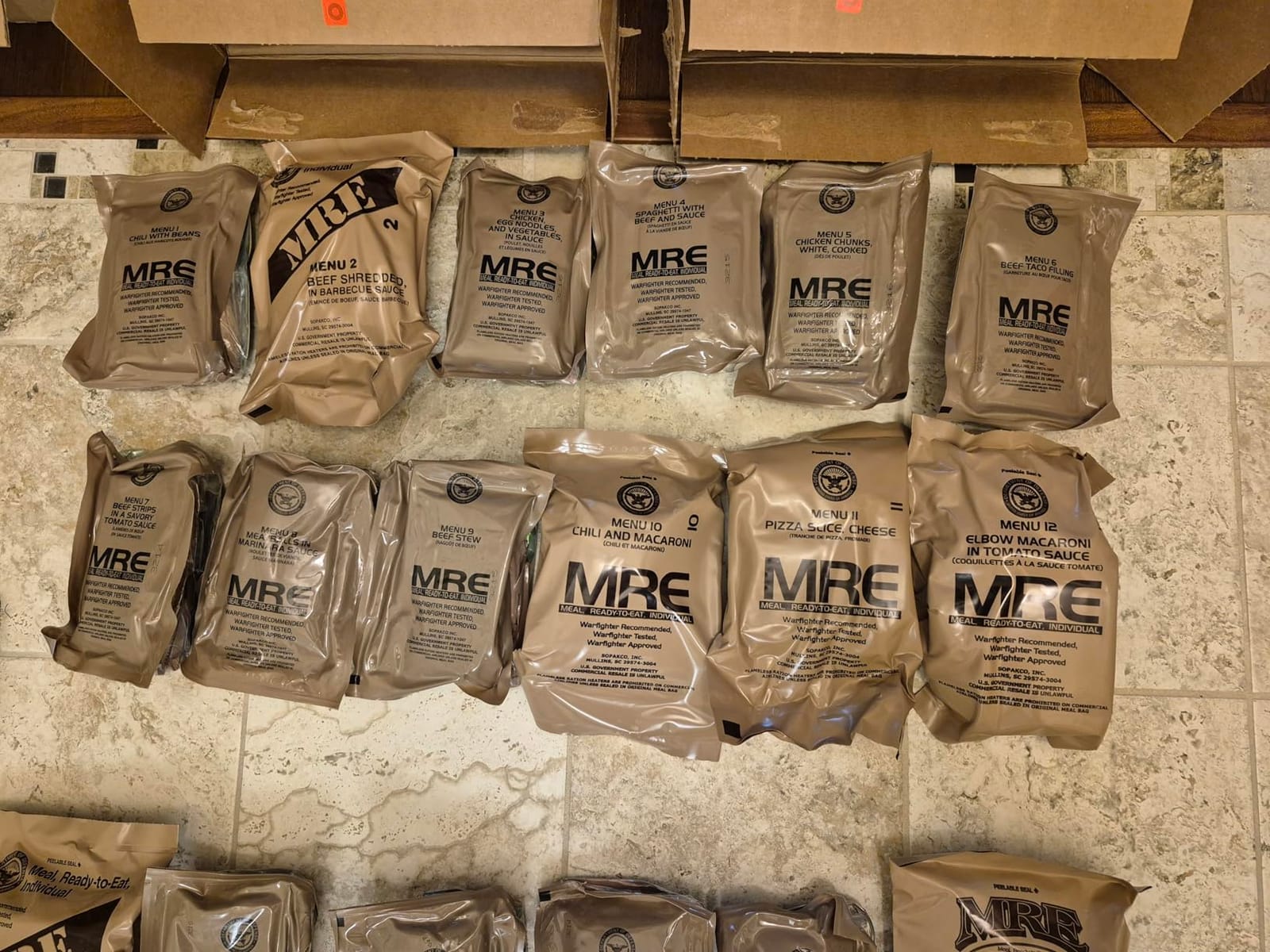 2026 Inspection MRE, U.S. MRE Meals, Emergency Supplies, Emergency Food Supply, Survival Food w/Flameless Heater, Ready Meals (Variety Pack of 24) – (A & B Case Fresh Stock) MREs have 10 Year Shelf Life From Inspection Date – 2023 Pack / 2026 Inspection customer photo 2