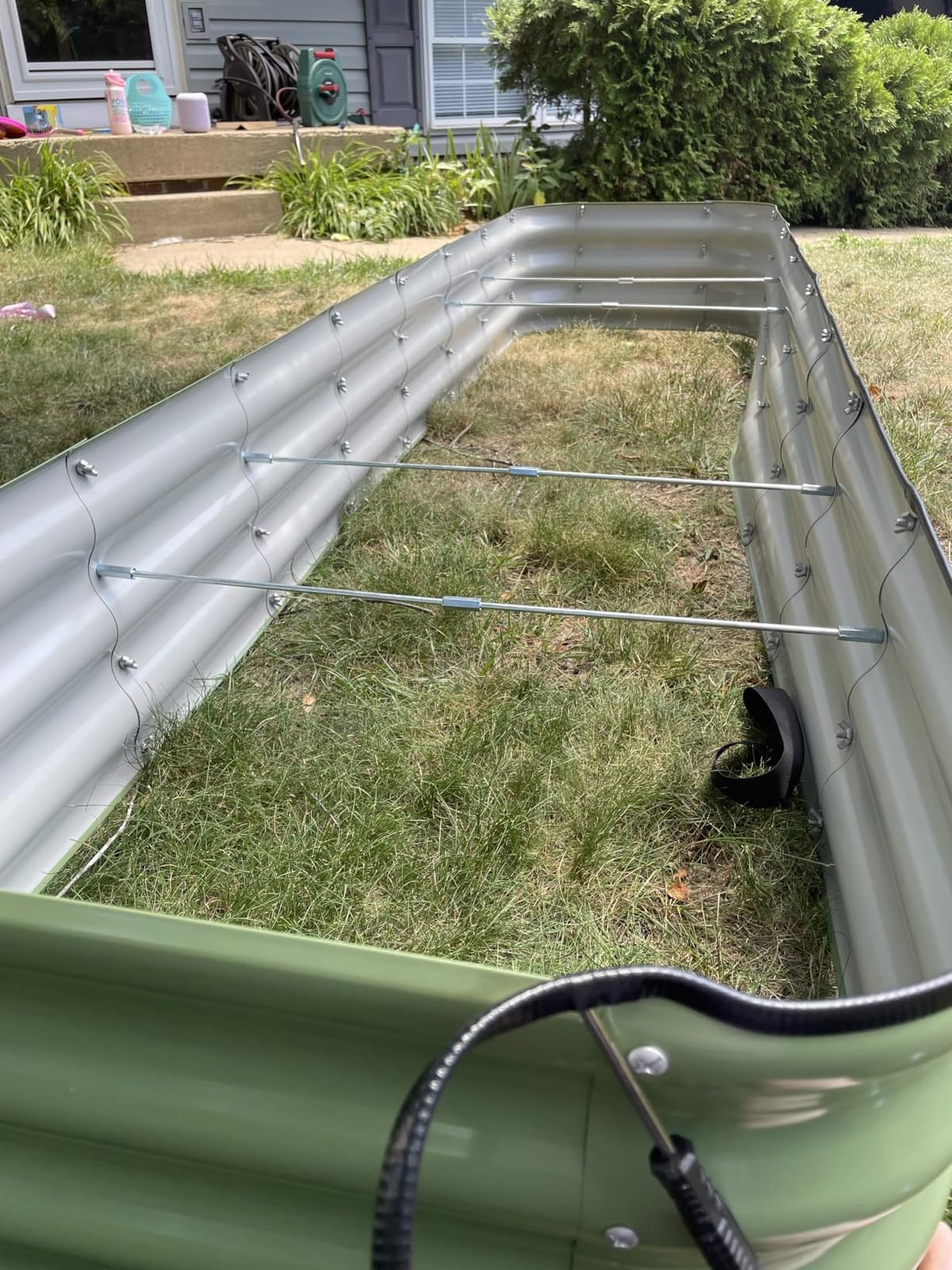 G GOOD GAIN Raised Garden Bed Outdoor, 4-in-1 Modular Metal Planter, Grey customer photo 2