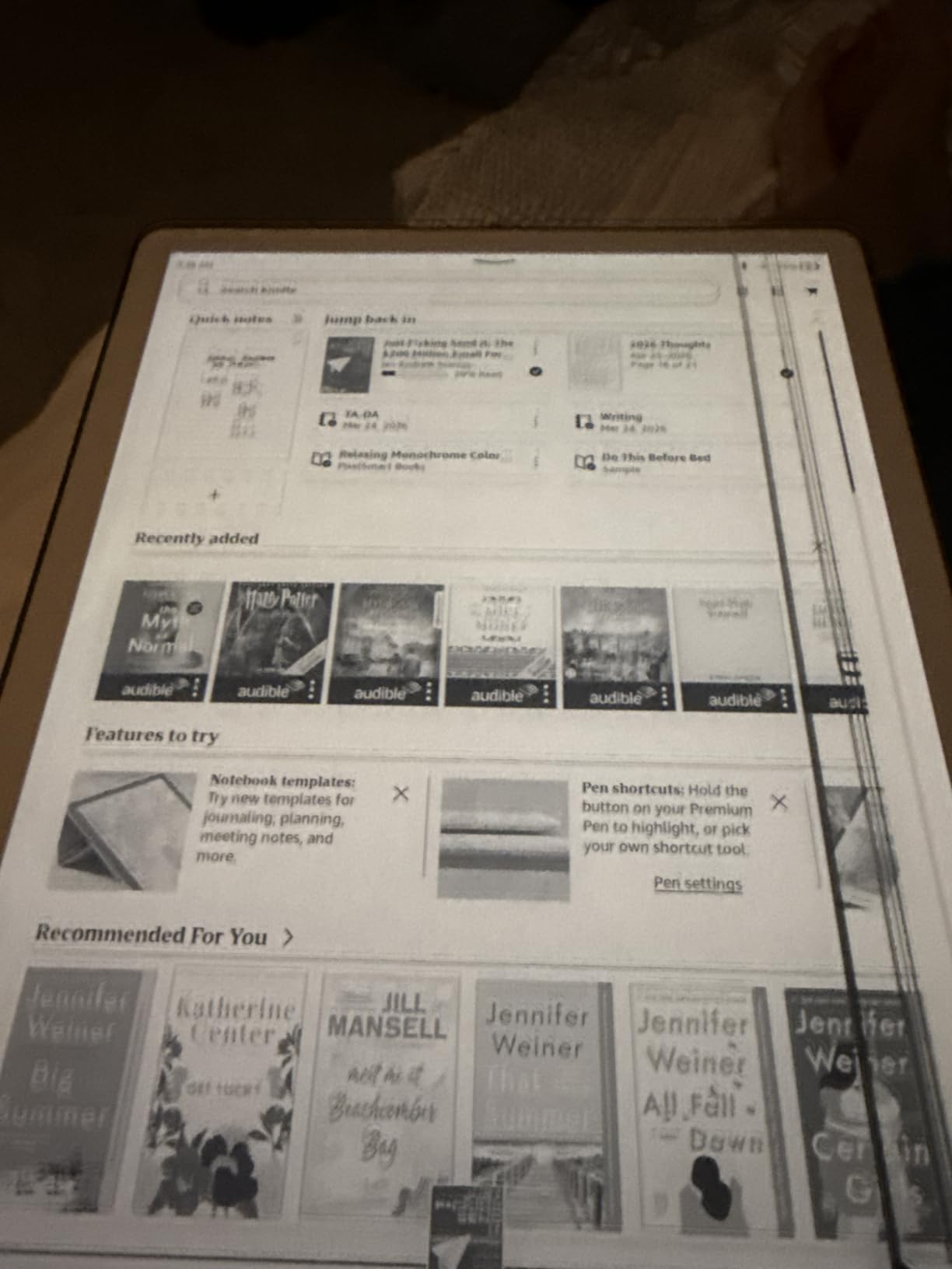 Amazon Kindle Scribe 64GB (newest model) — 11” display with front light, paper-like feel, and no distractions — Write in notebooks, docs, and books. Pen included - Graphite customer photo 1