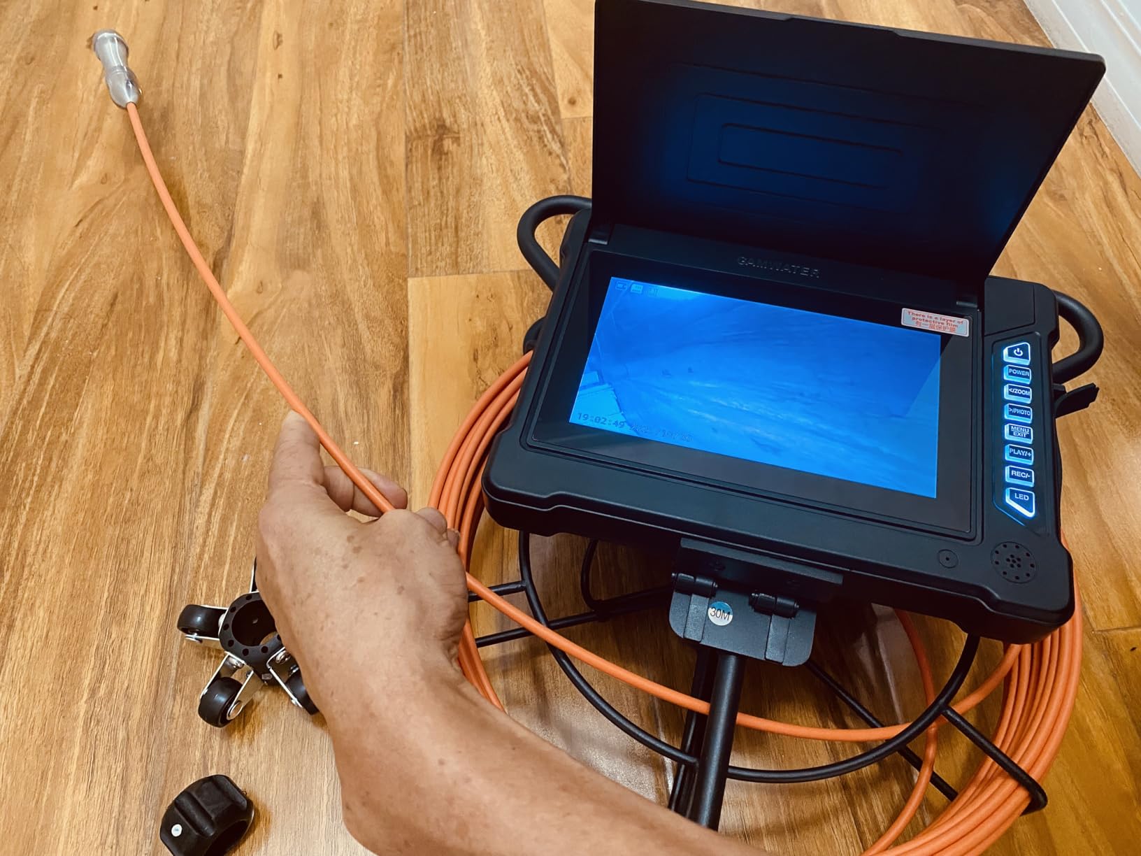 Sewer Camera 100FT/30M 23mm Pipe Inspection Camera DVR & Audio Recorder with 7