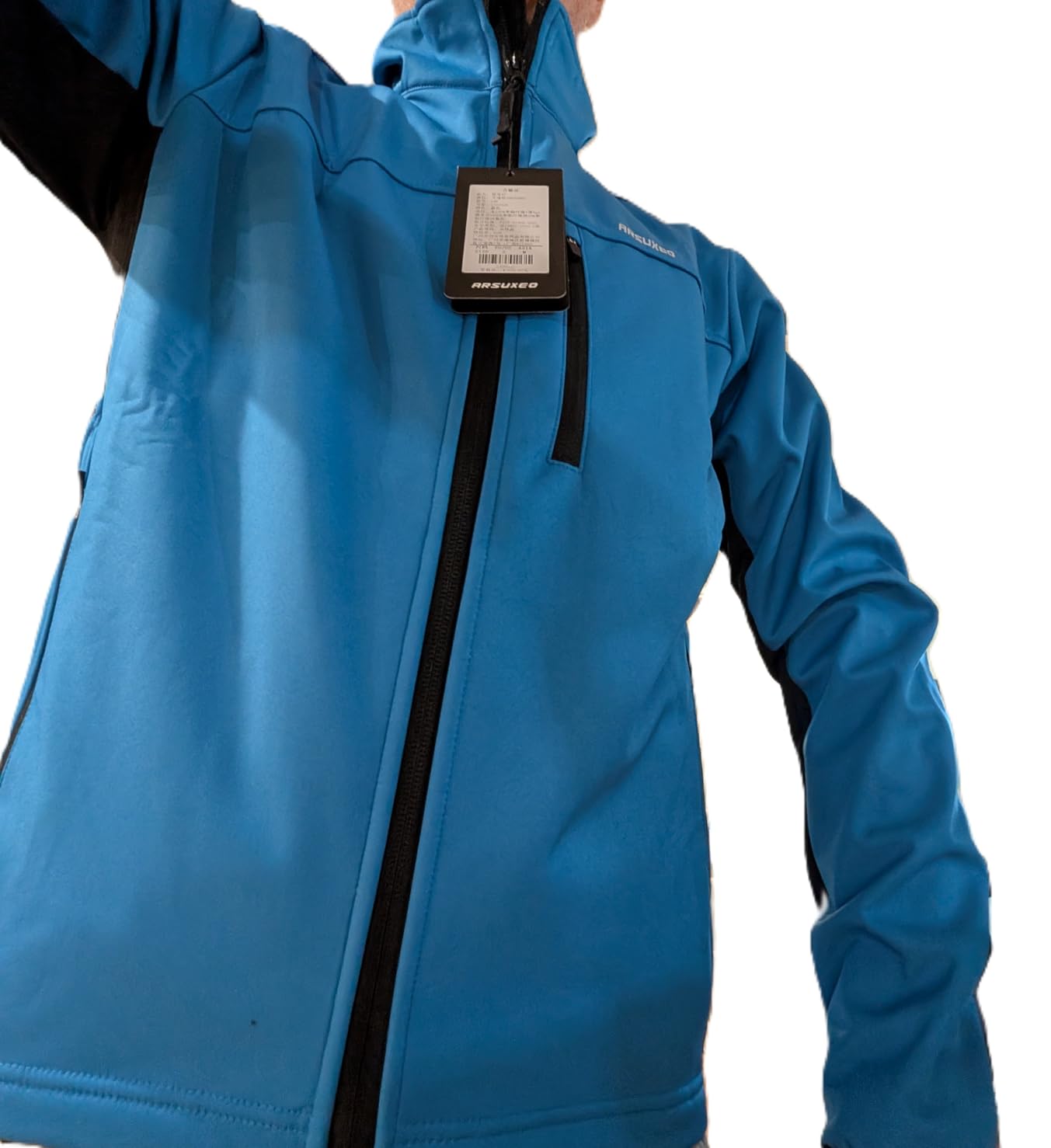 ARSUXEO Thermal Fleece Winter Cycling Jacket for Men Windproof Insulated Bike Running Active Jacket customer photo 2