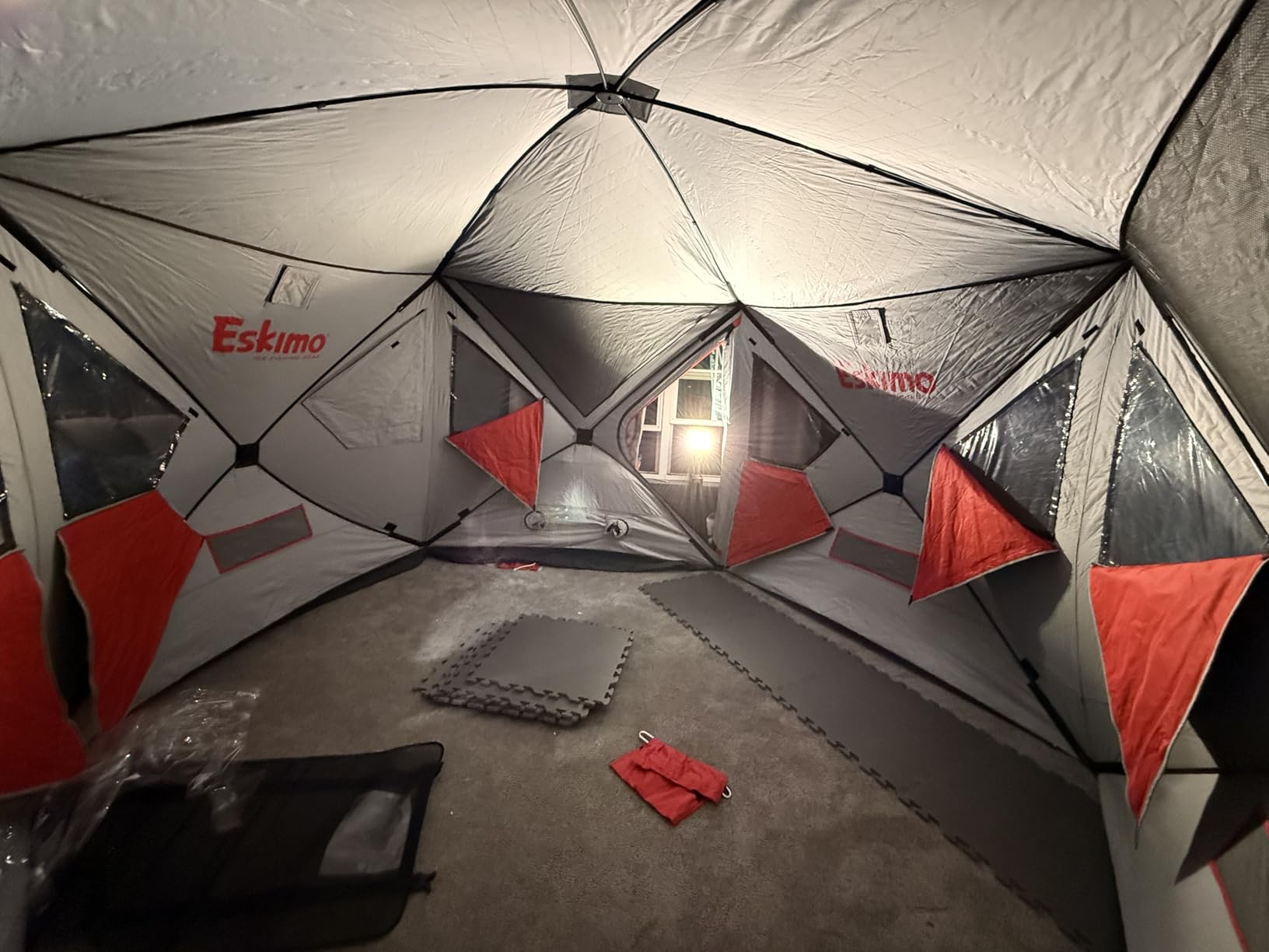 Eskimo® Outbreak 650XDP, Pop-Up Portable Ice Fishing Shelter, No-Trip Door, 5-7 Person, Red/Black, 50650 customer photo 1