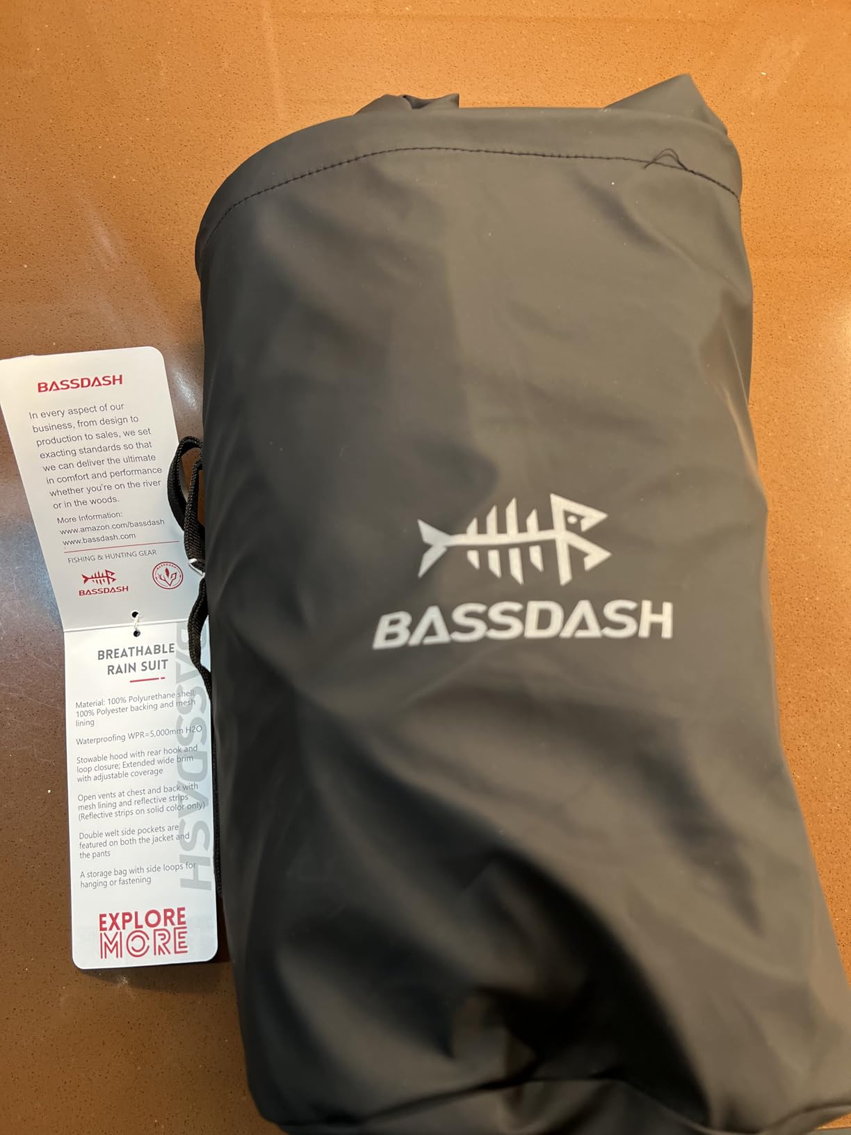 Men's Rain Suit Waterproof Breathable Durable Fishing Rain Gear Packable for Hunting, Hiking, Running, Cycling FW12 customer photo 2