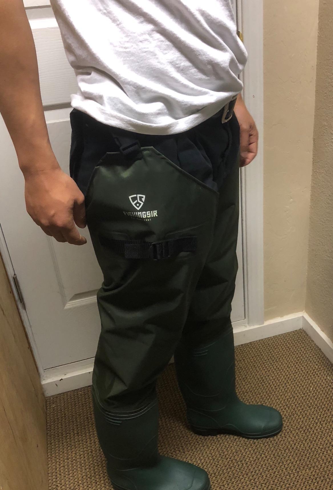 FISHINGSIR Hip Waders for Men & Women Waterproof Hip Boots 2-Ply Nylon/PVC | Lightweight, with Boot Hanger customer photo 1