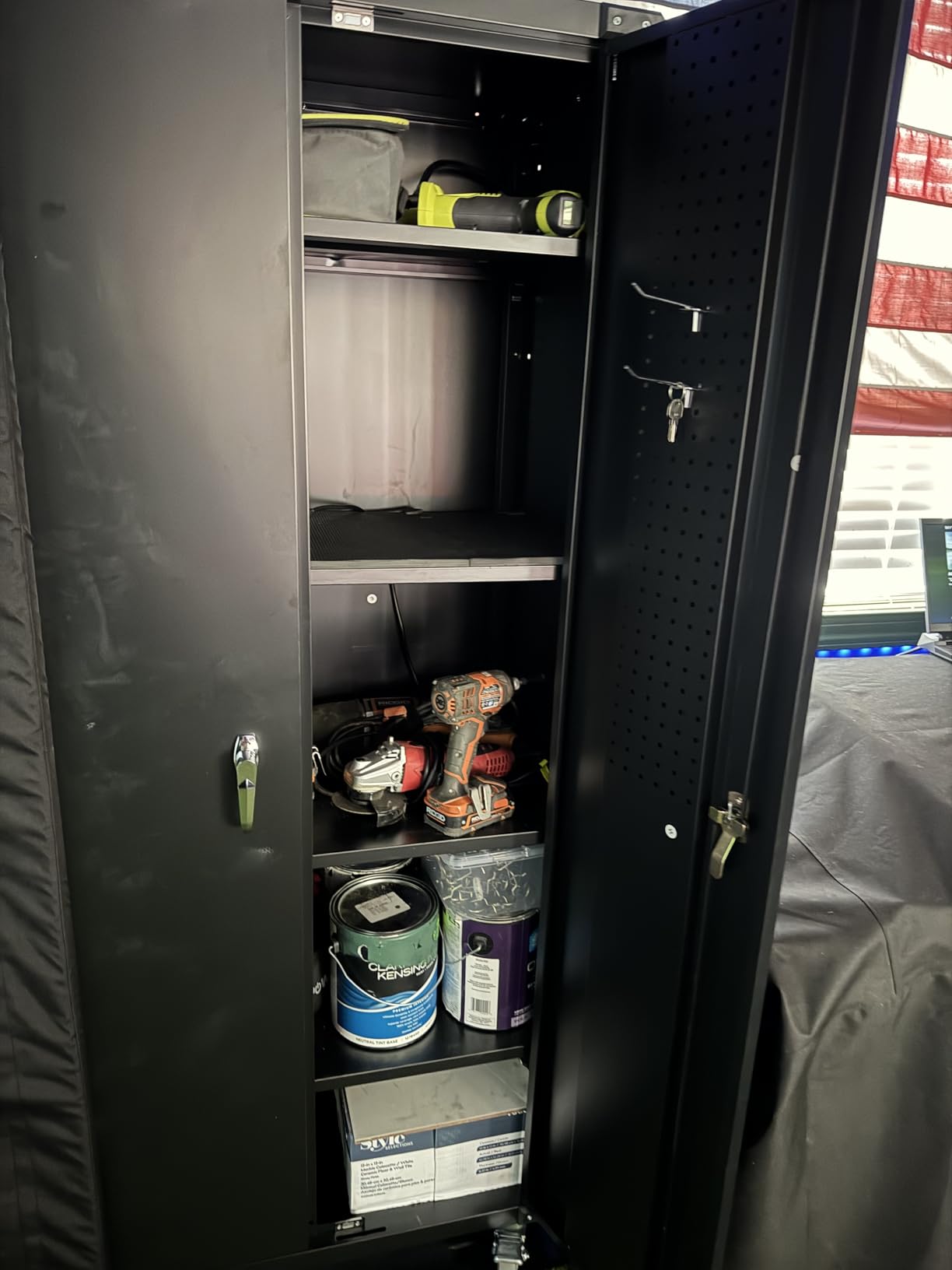 71-Inch Garage Storage Cabinet with 2 Drawers, Wheels and Pegboard customer photo 1
