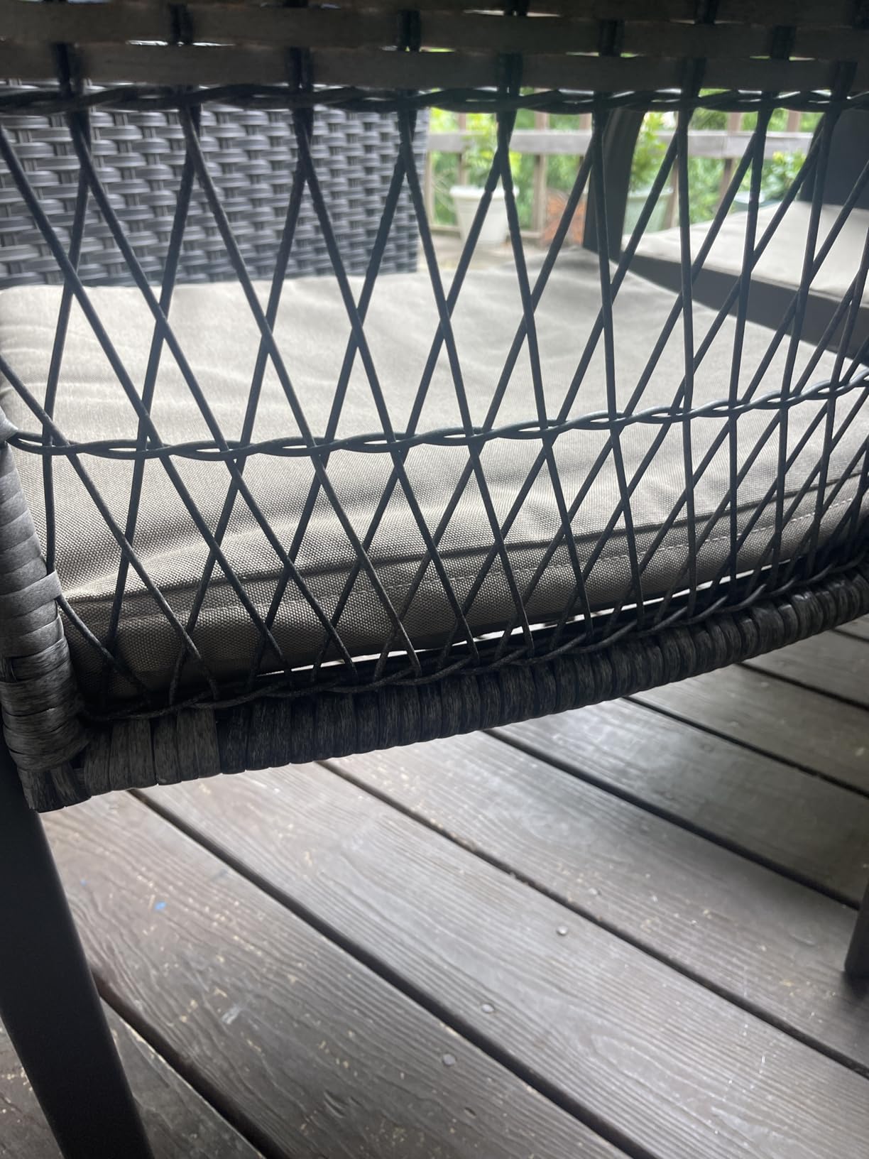 Pamapic Outdoor Dining Sets for 6, Rectangular Steel Slat Table with 6 Textilene Chairs, 7 Piece Patio Table and Chairs Set with Umbrella Hole for Patio, Backyard, Poolside (Grey, No Umbrella) customer photo 2