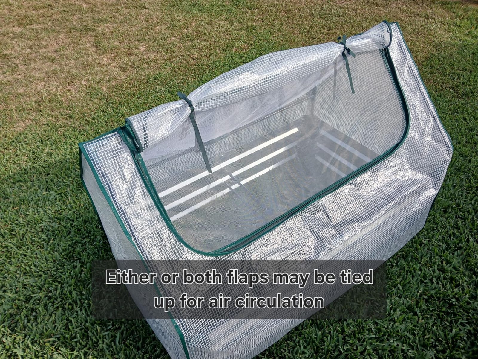Miory Raised Garden Bed with PE Cover, 6x3x1 FT Galvanized Planter Box Outdoor with Greenhouse Cover, 2 Large Zippered Screen Windows for Vegetables, Flowers, Includes Labels & Gloves customer photo 2