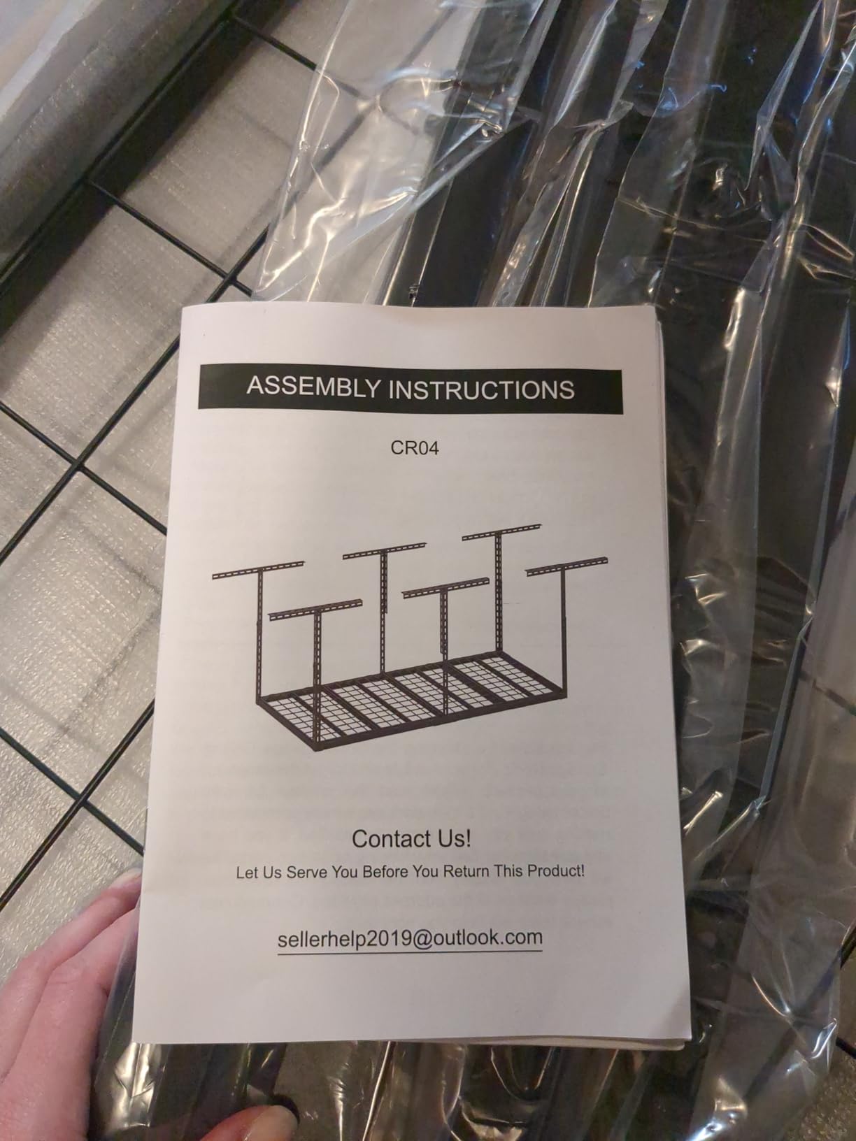 4x8 FT Overhead Garage Storage Rack,750LBS Weight Capacity customer photo 1