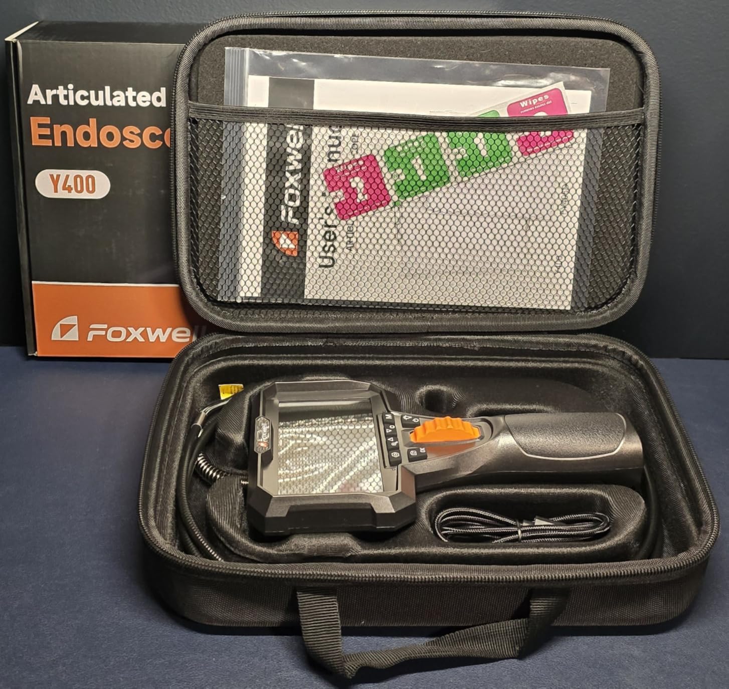 FOXWELL 2-Way 220° Articulating Borescope Camera with Light, Dual Lens customer photo 2