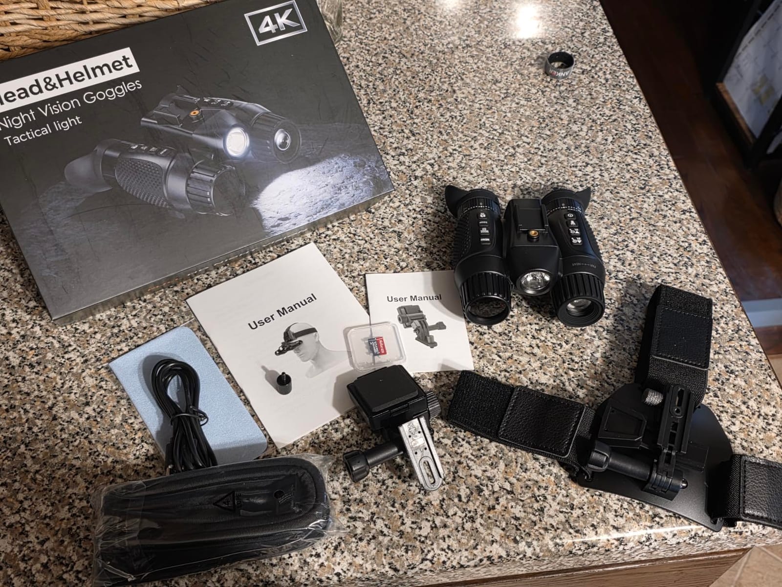 3D Head-Mounted Night Vision Goggles White Light Supplemental Lighting Infrared Night Vision Binoculars Stealth 850nm IR NVG Manual Focus & 8X Digital Zoom 10°FOV，TF Card Included customer photo 2