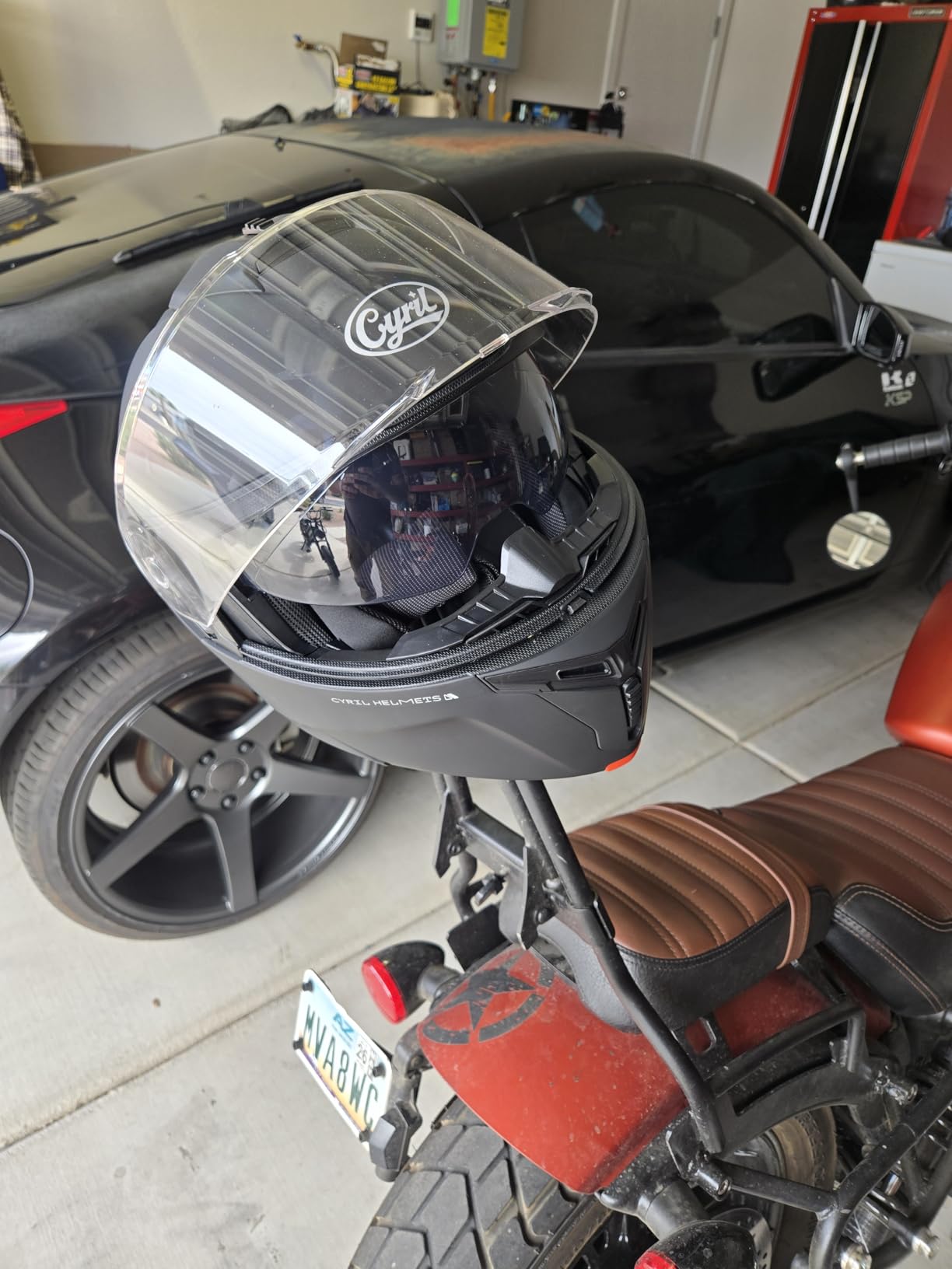 CYRIL Modular Motorcycle Helmet DOT Approved, Flip Up Full Face for Adults | Intercom ready, eyewear friendly with 3 visors (extra smoke shield), light 3.6 lbs build, and carrying bag customer photo 1