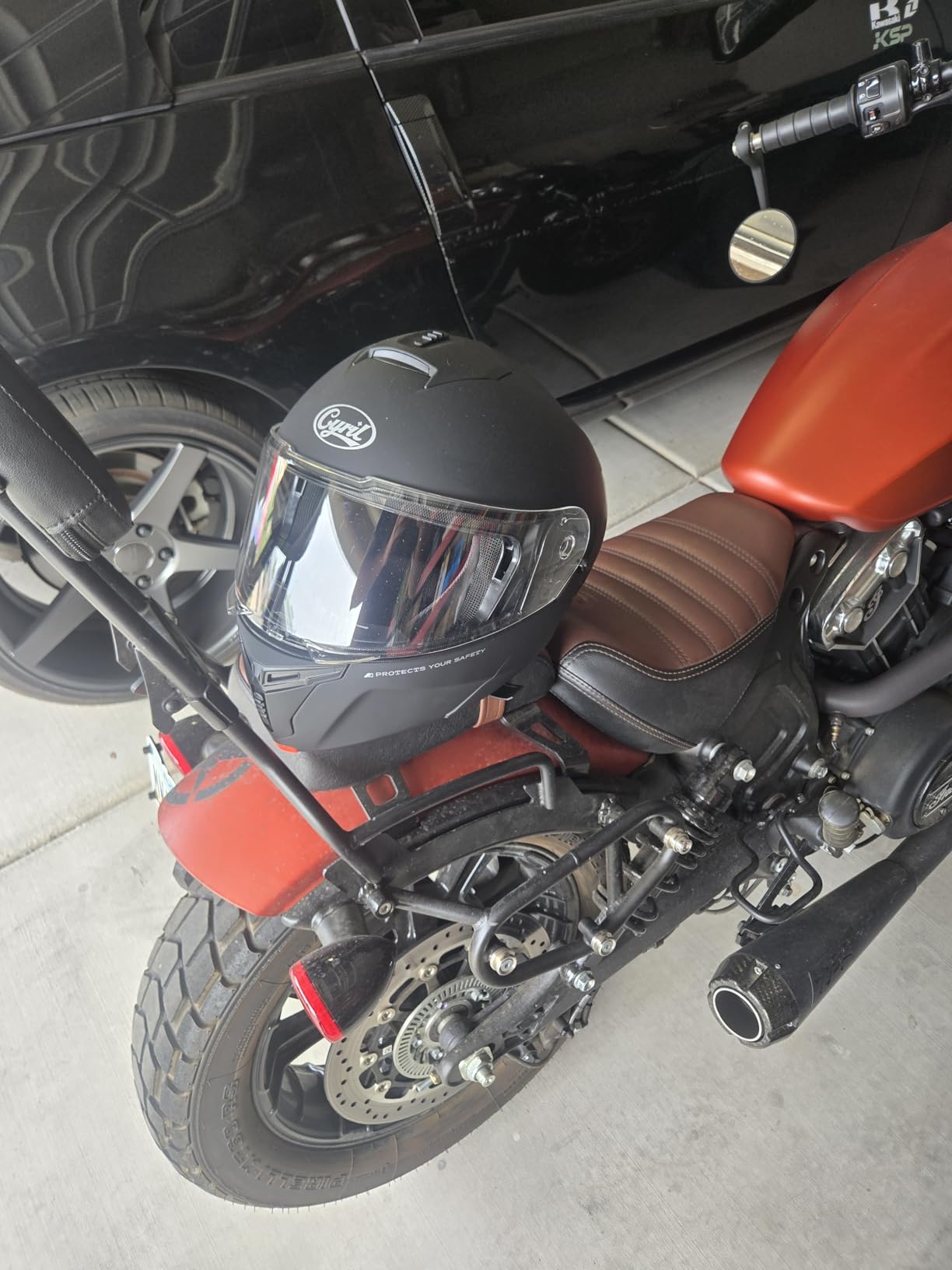 CYRIL Modular Motorcycle Helmet DOT Approved, Flip Up Full Face for Adults | Intercom ready, eyewear friendly with 3 visors (extra smoke shield), light 3.6 lbs build, and carrying bag customer photo 2