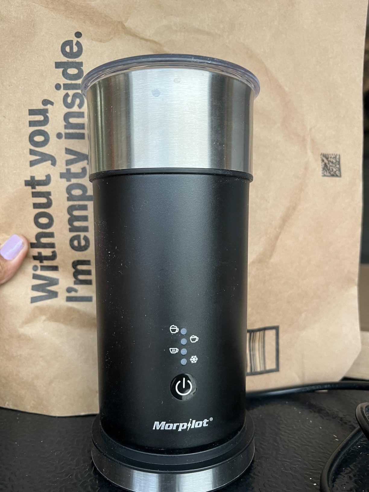 Large Electric Milk Frother and Steamer, 16.9oz/500ml Milk Steamer and Frother for Latte or Hot Chocolate, Dishwasher Safe, BPA Free, 6 Functions, Enjoy Perfect Milk Froth in 2 Min (White-Glass) customer photo 2