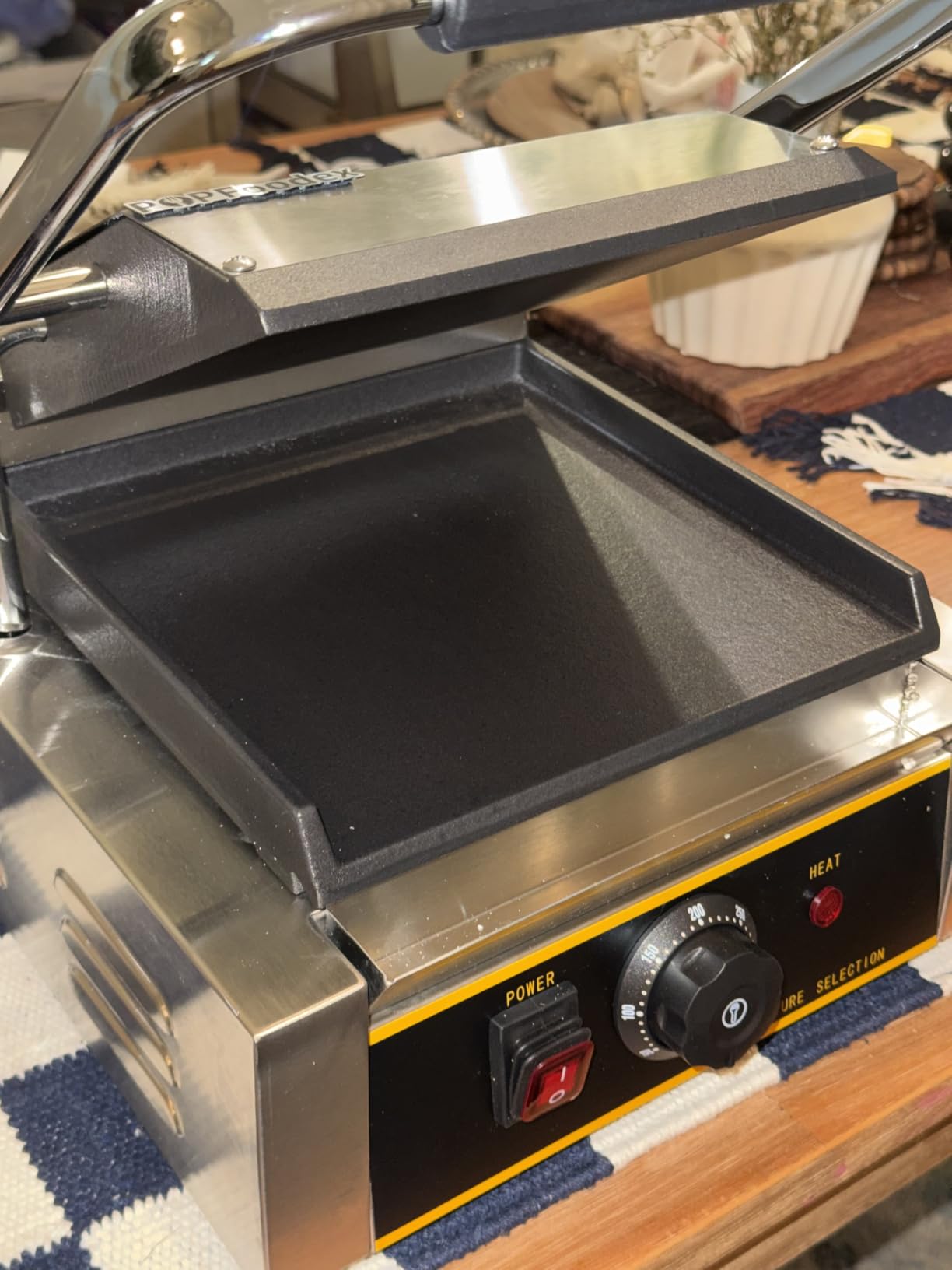 Commercial Panini Press - 2200W Electric Panini Sandwich Grill w/Nonstick Coating & Adjustable Temp, Stainless Steel, Panini Grill Press w/14